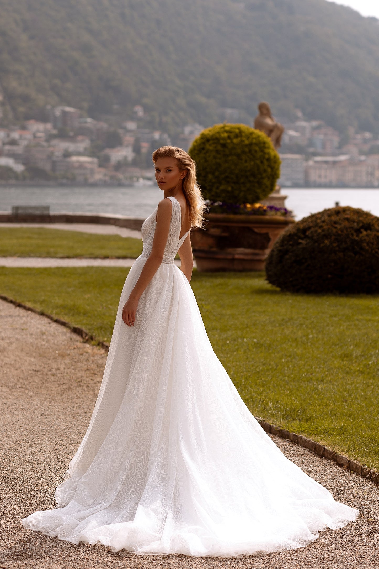 Sparkle a-line minimalist wedding dress