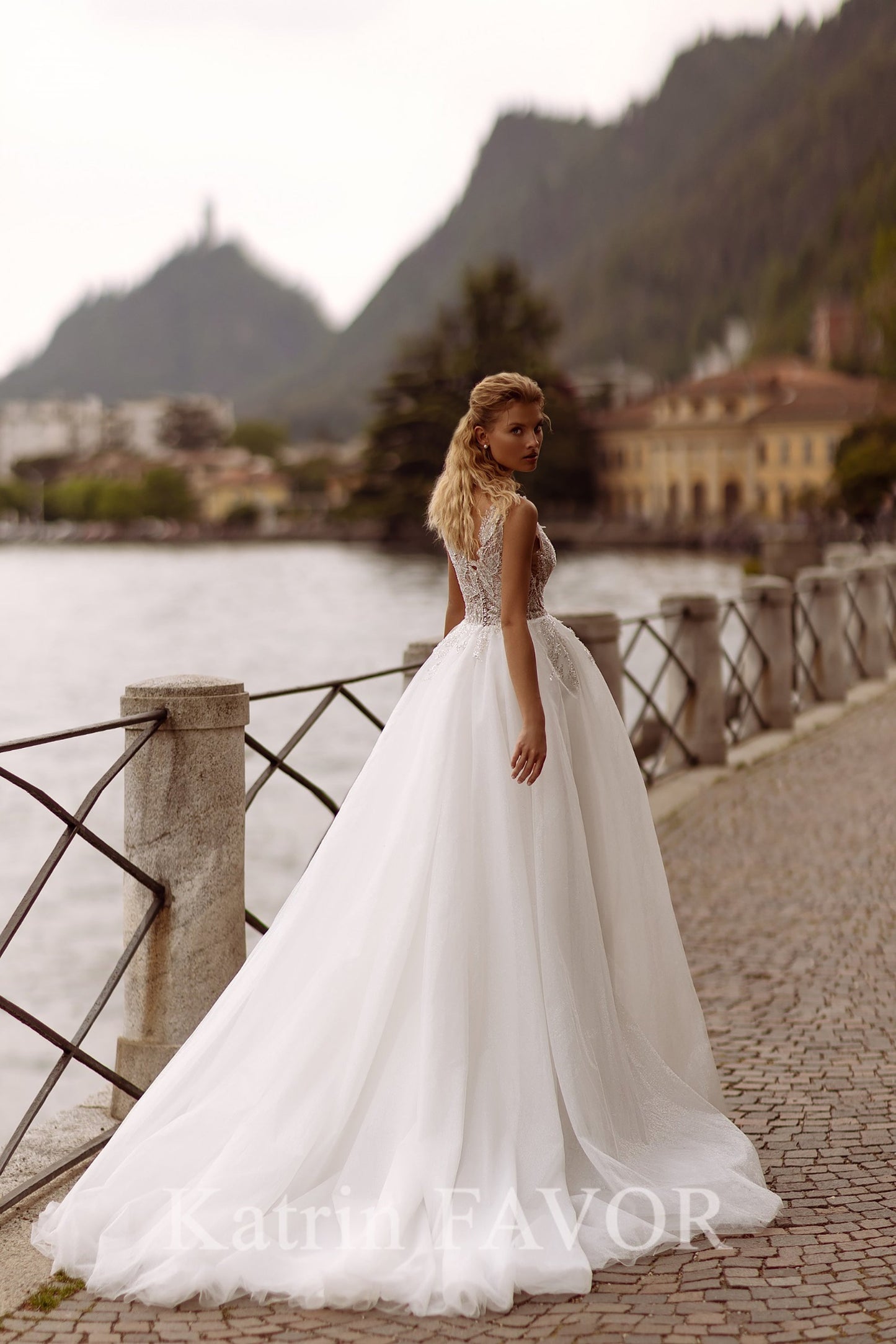 KatrinFAVORboutique-Embroidered a-line sparkle wedding dress