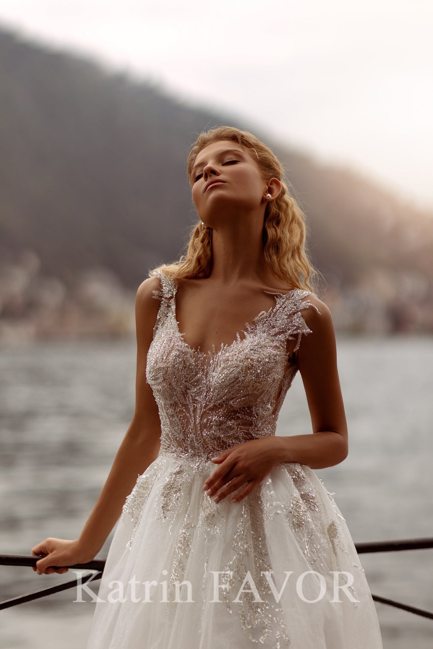 KatrinFAVORboutique-Embroidered a-line sparkle wedding dress