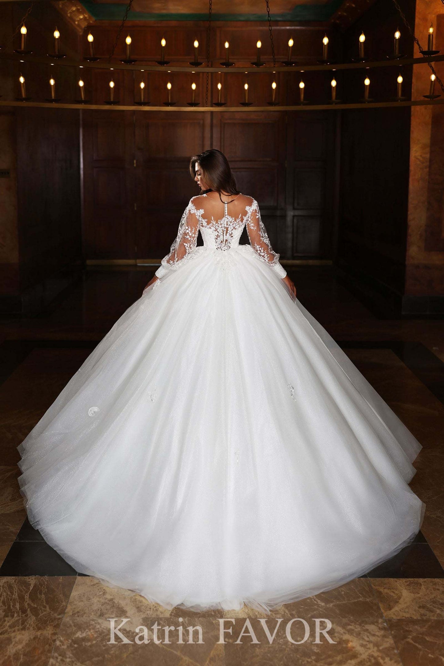 KatrinFAVORboutique-Long sleeve ball gown wedding dress Princess style wedding