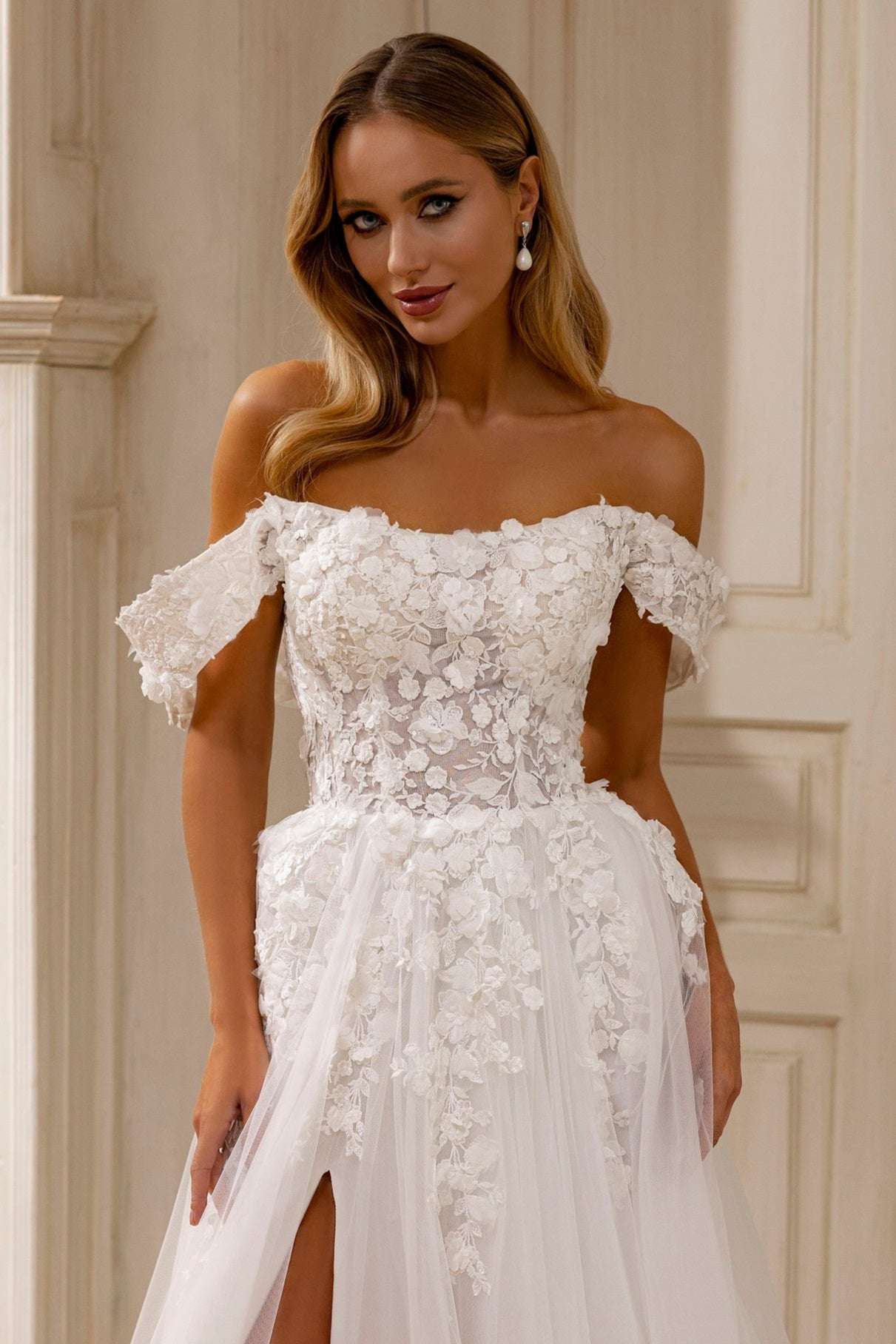 KatrinFAVORboutique-Off the shoulder beach wedding dress Bridal outfits