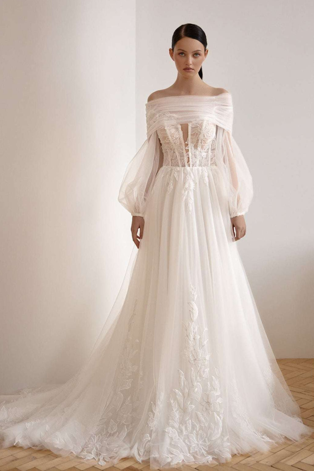 off the shoulder fairy wedding dress A-line Classic Off the Shoulder Gorgeous Fairy Lace Beach Vintage Long bridalsew