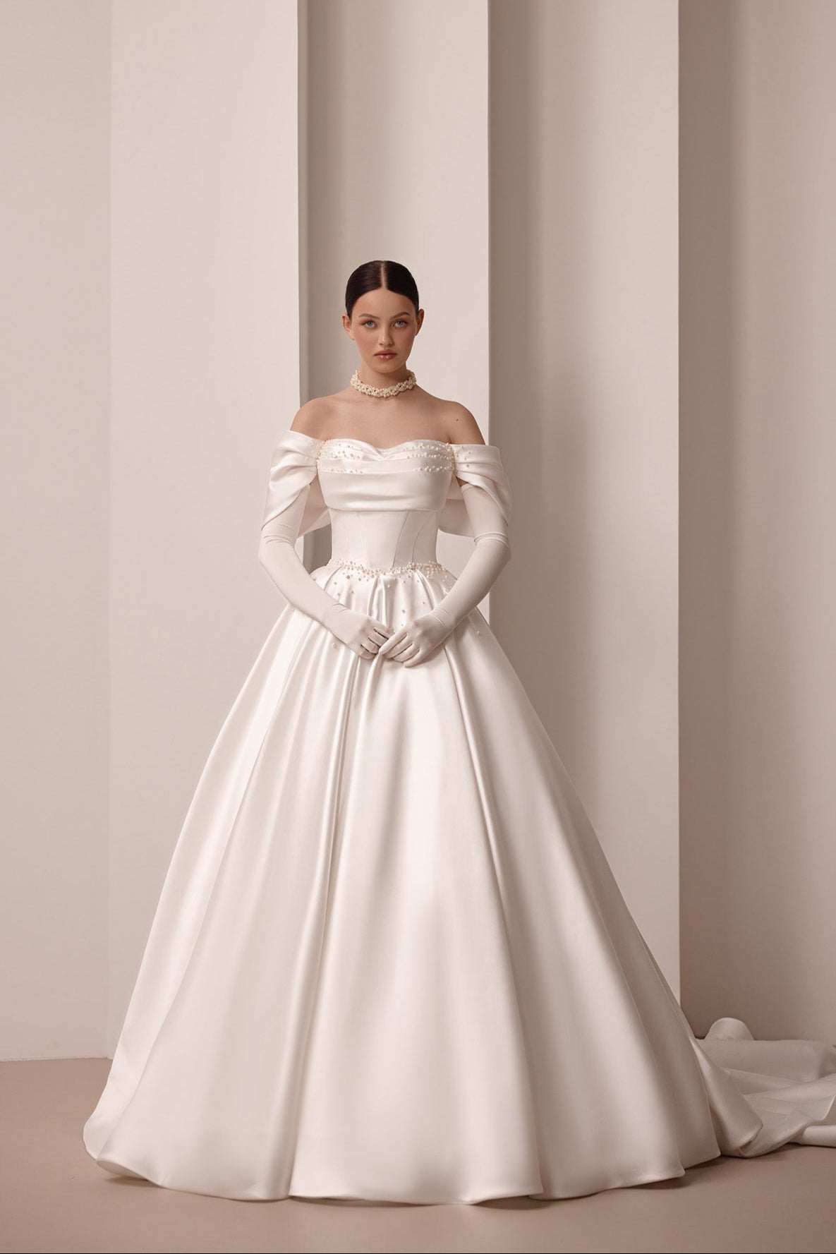 princess wedding dress off the shoulder A-line Off-the-shoulder Lace Wedding Dresses With Sleeve Princess Wedd SELINADRESS