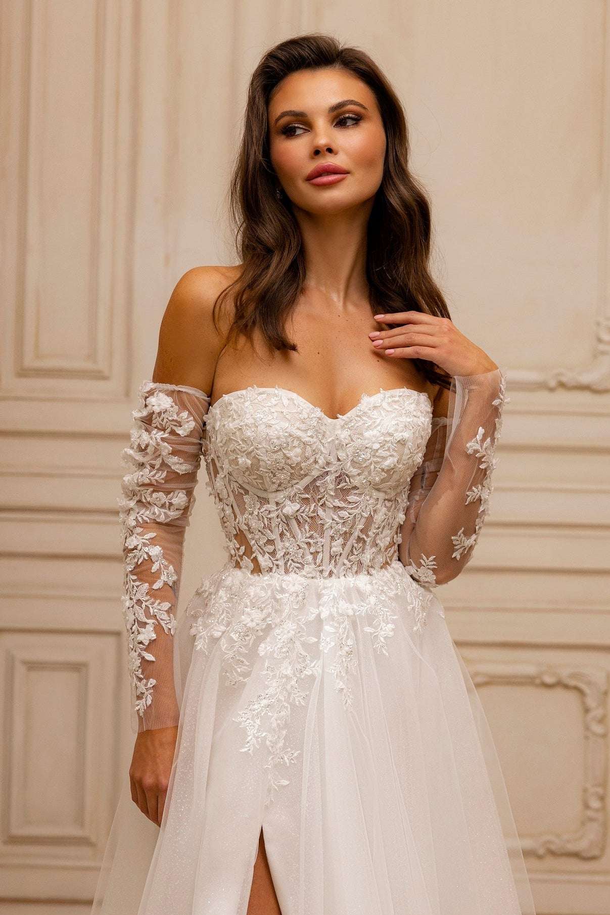 Detachable sleeves bridal | Very Modern wedding dresses