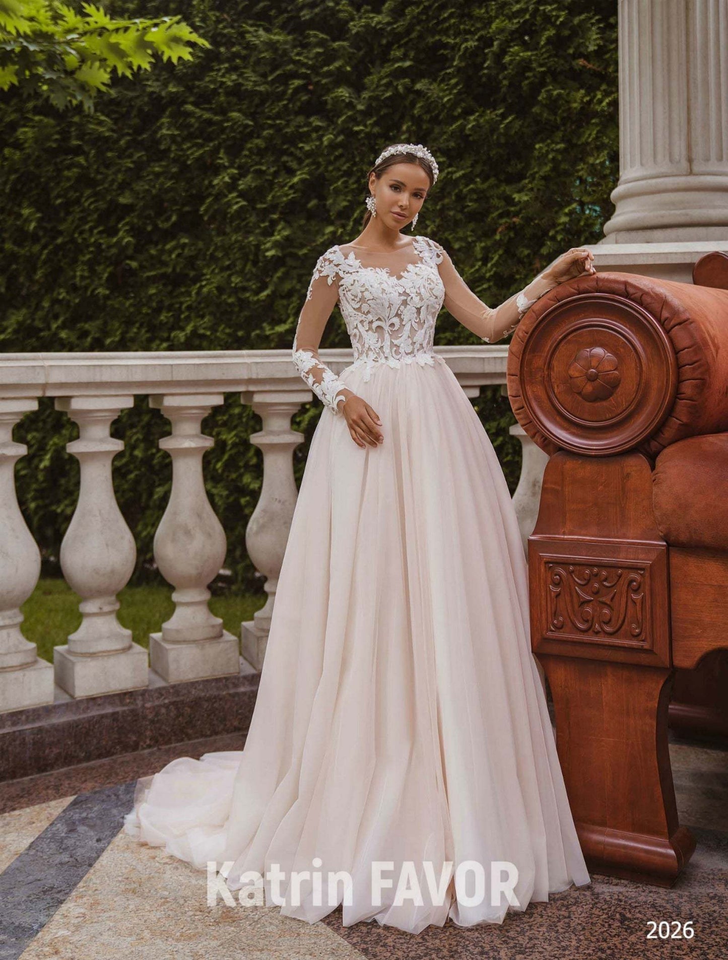 KatrinFAVORboutique-Lace top wedding dress Long sleeve wedding gown