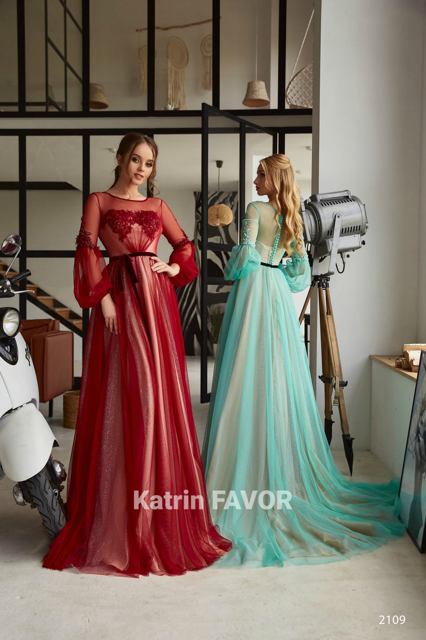 Fairy colorful wedding dress