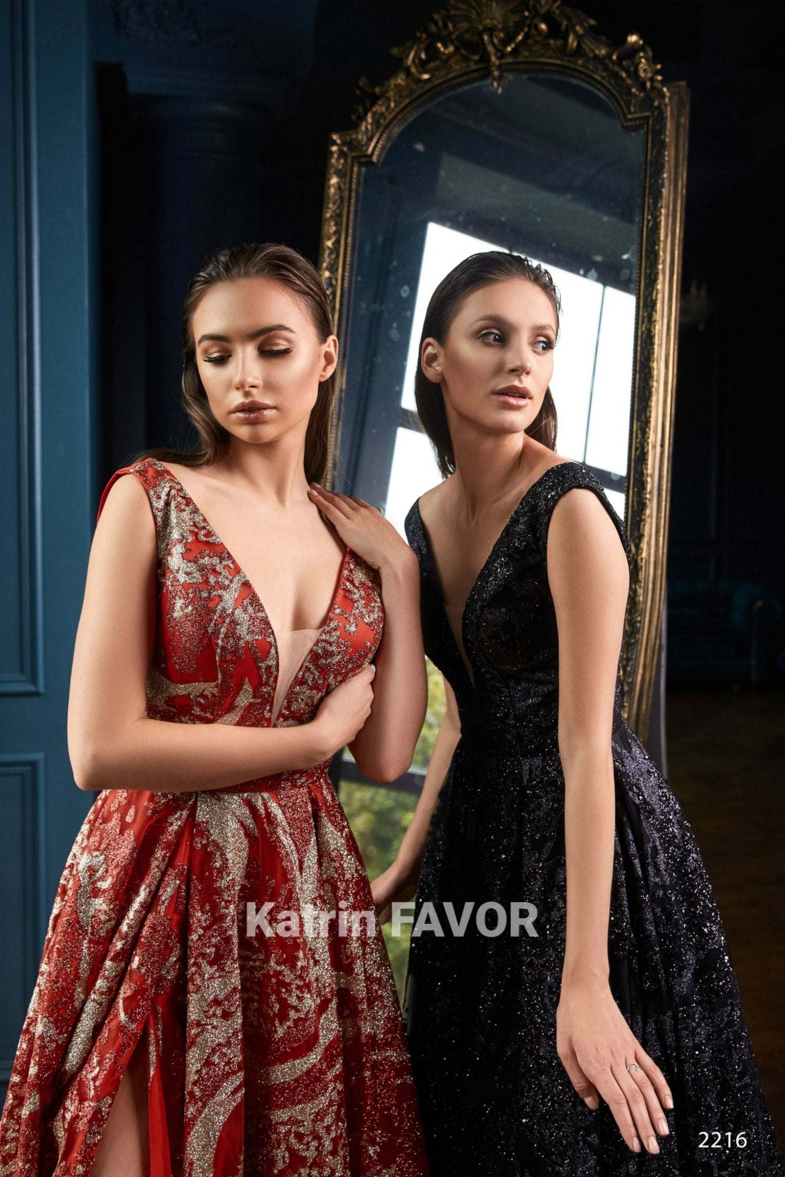 KatrinFAVORboutique-Black and gold formal dress Long party dresses