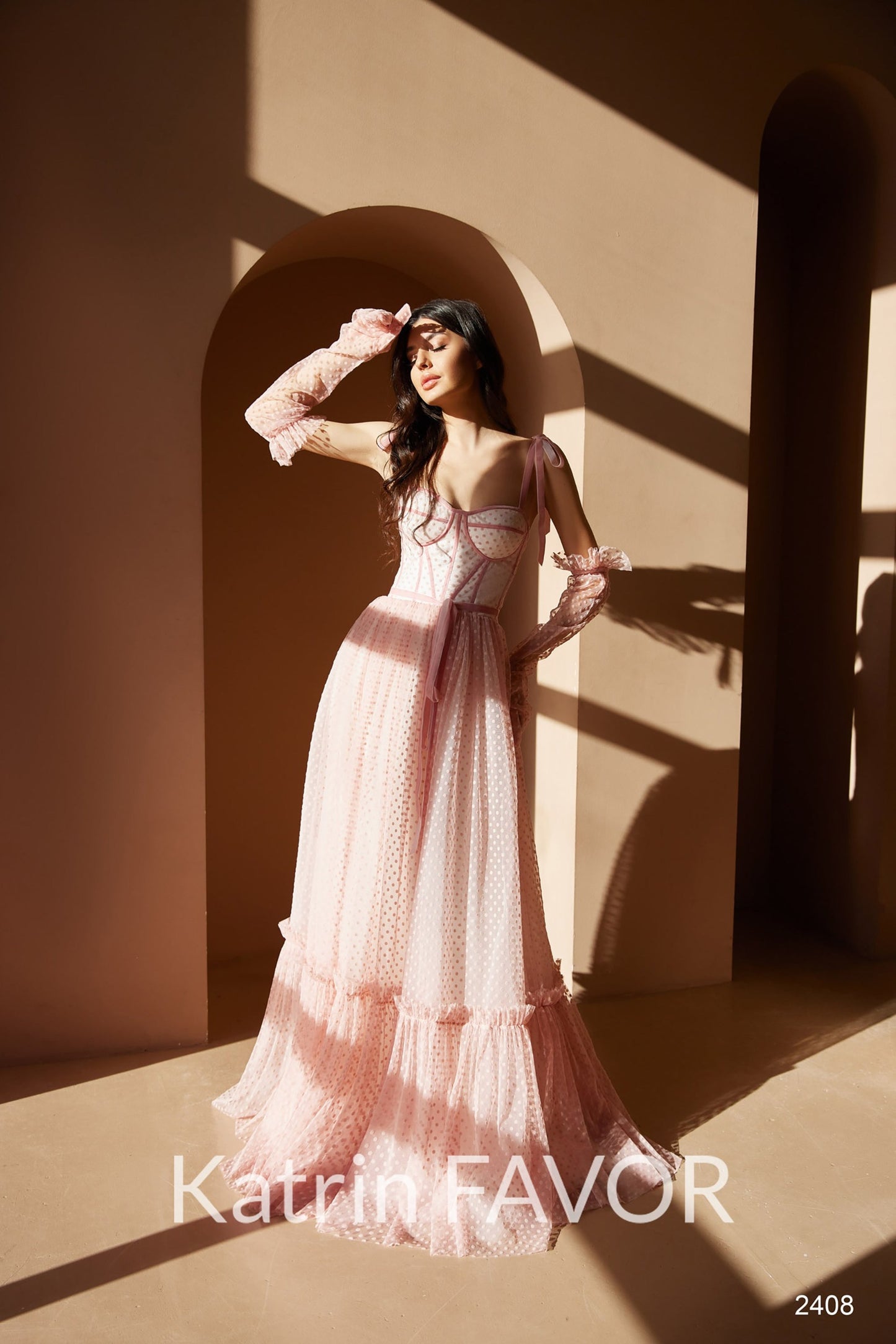 KatrinFAVORboutique-Corset prom gown cottage core dress pink wedding dress bride