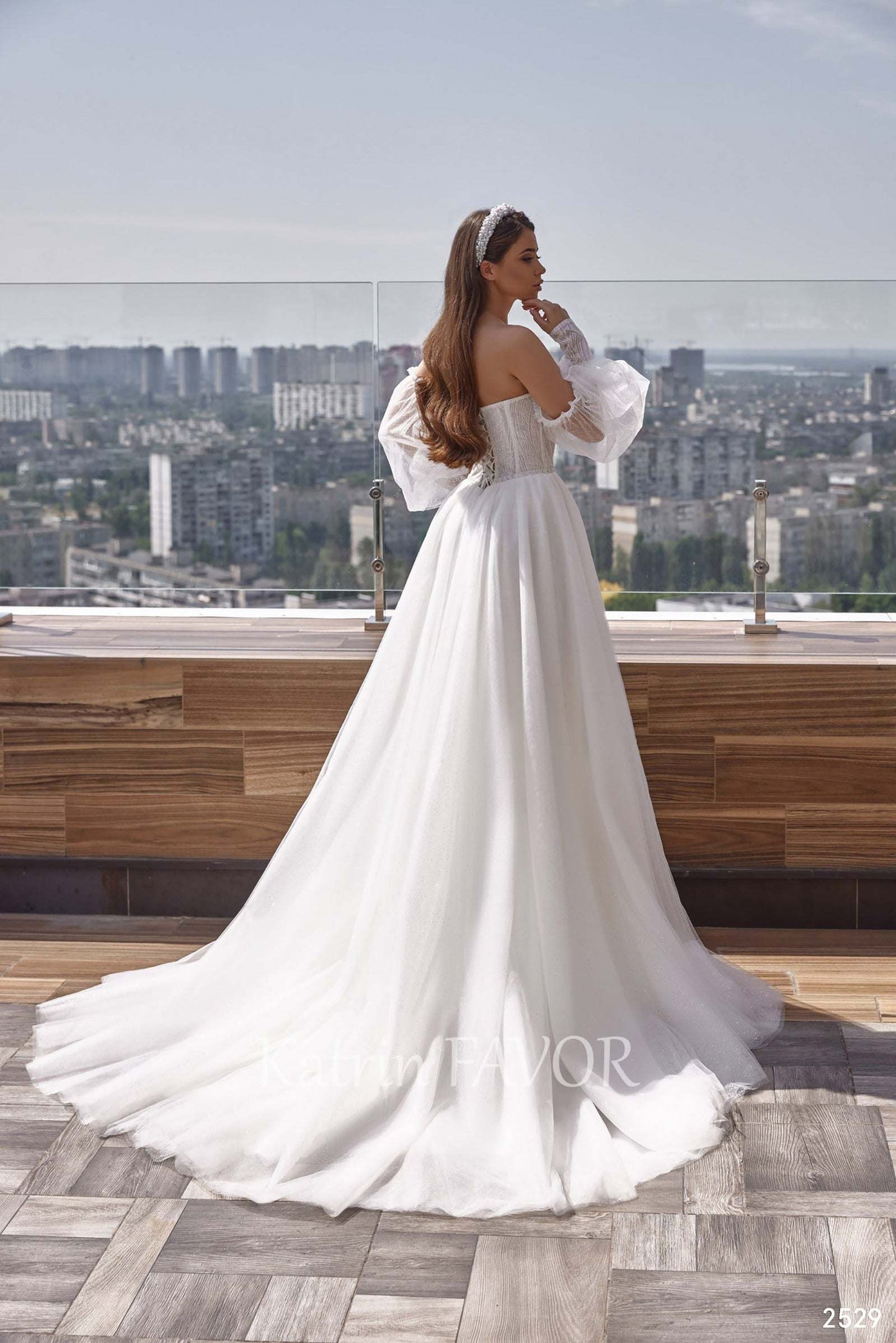 KatrinFAVORboutique-Off shoulder puff sleeve wedding dress Bridal outfits