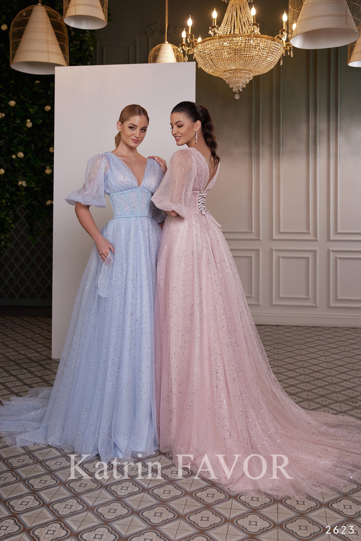 Sparkle blue tulle cottagecore dress