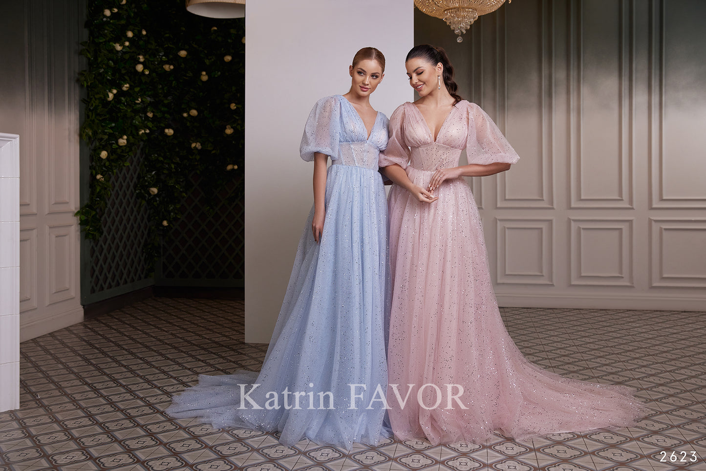 Sparkle blue tulle cottagecore dress