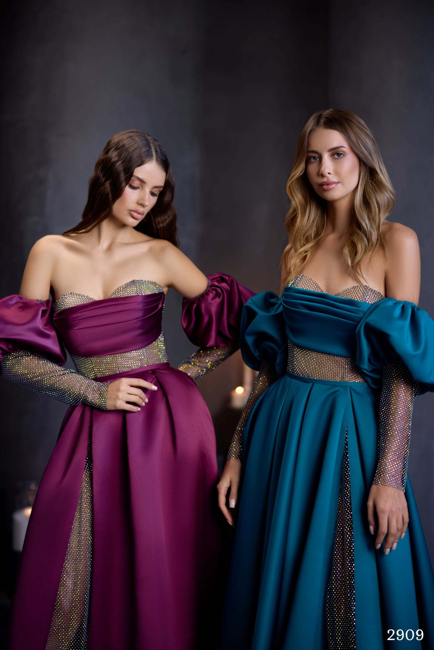 KatrinFAVORboutique-Crystal embellished mesh dress A line occasion dresses