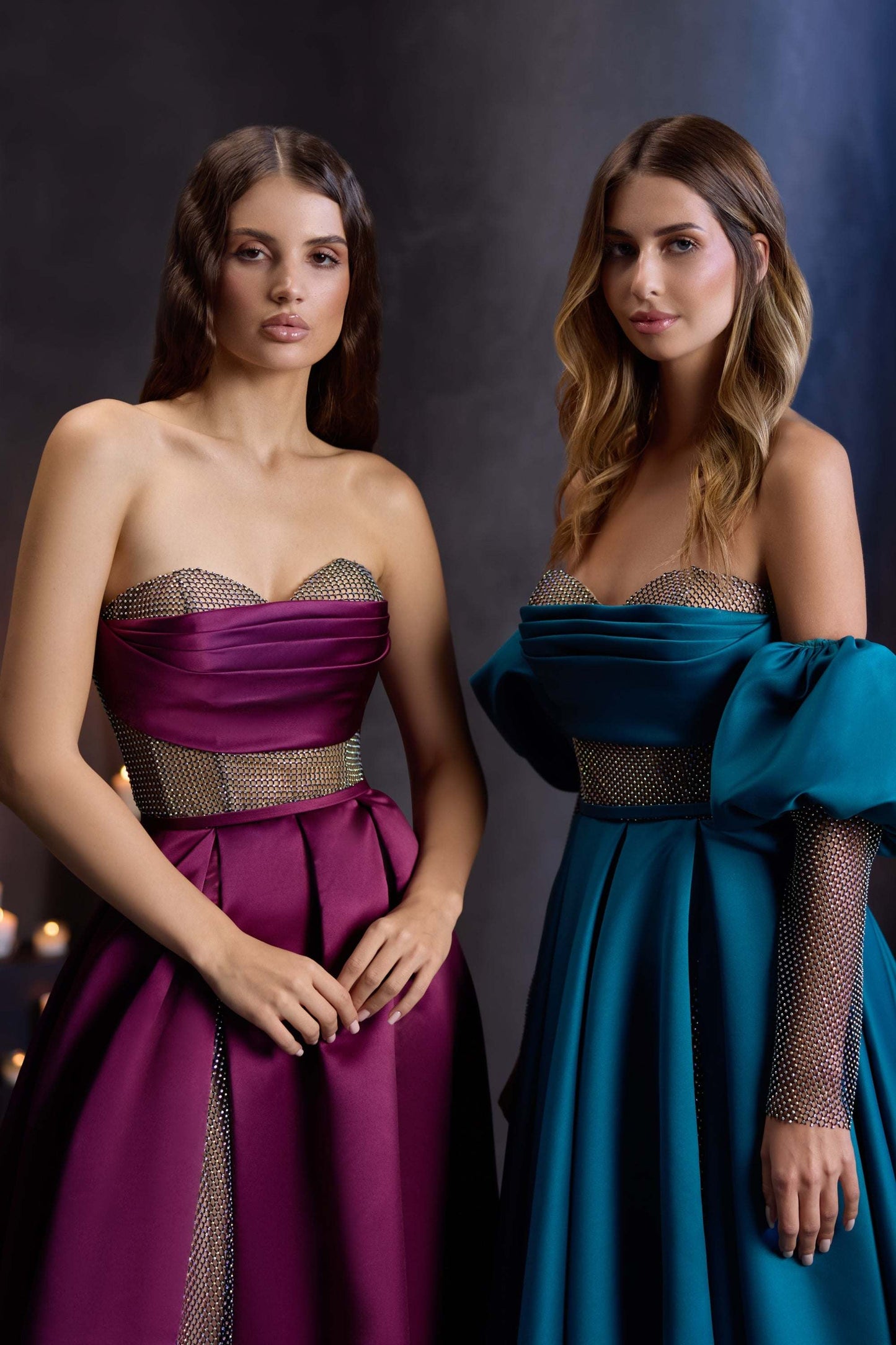 KatrinFAVORboutique-Crystal embellished mesh dress A line occasion dresses