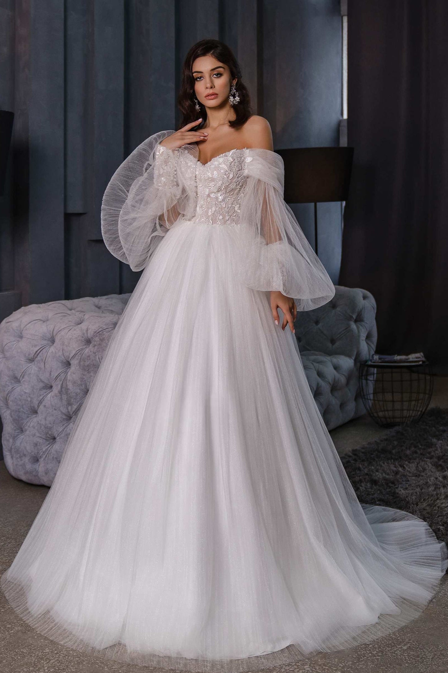 KatrinFAVORboutique-Pleated tulle wedding dress Fairytale wedding dresses