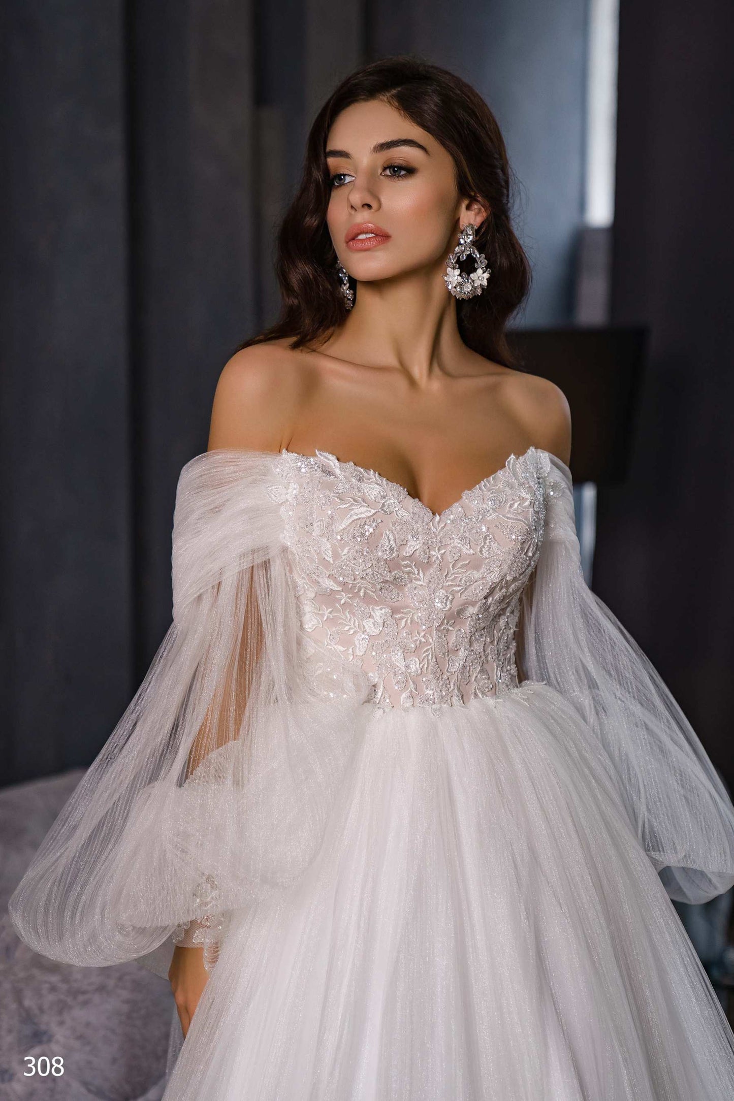 KatrinFAVORboutique-Pleated tulle wedding dress Fairytale wedding dresses