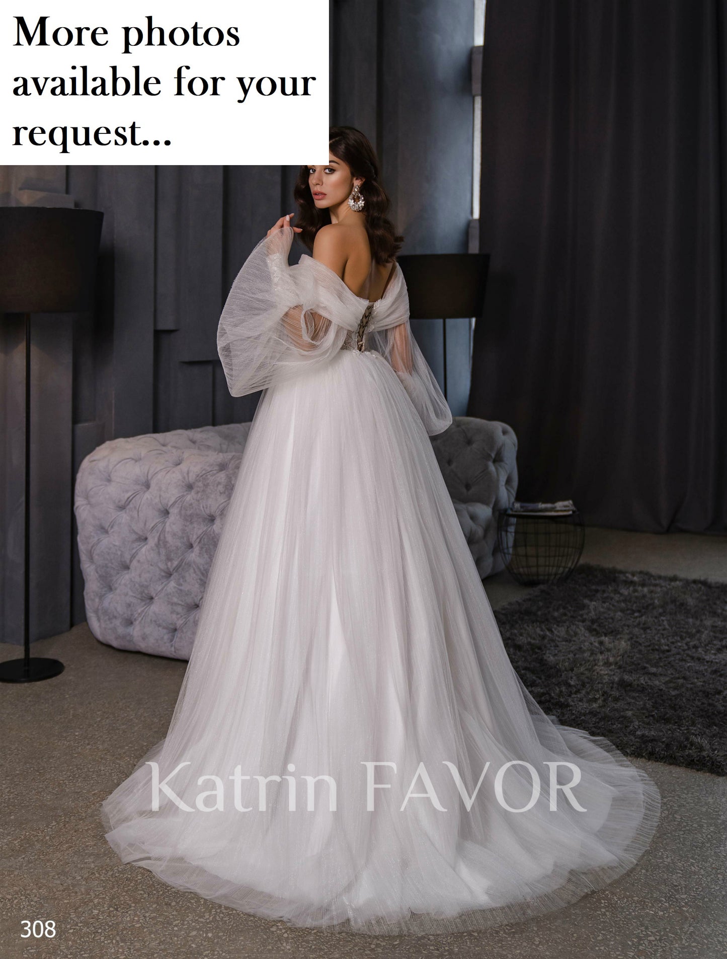 Puff sleeve fairy wedding dress