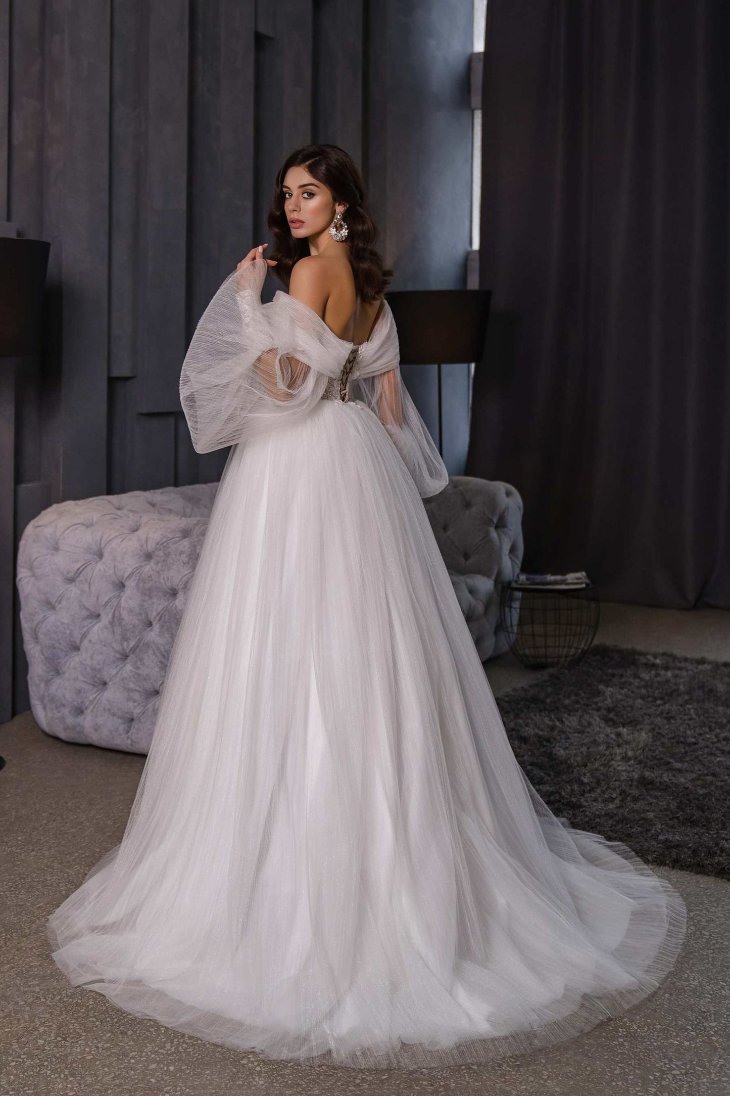 KatrinFAVORboutique-Pleated tulle wedding dress Fairytale wedding dresses