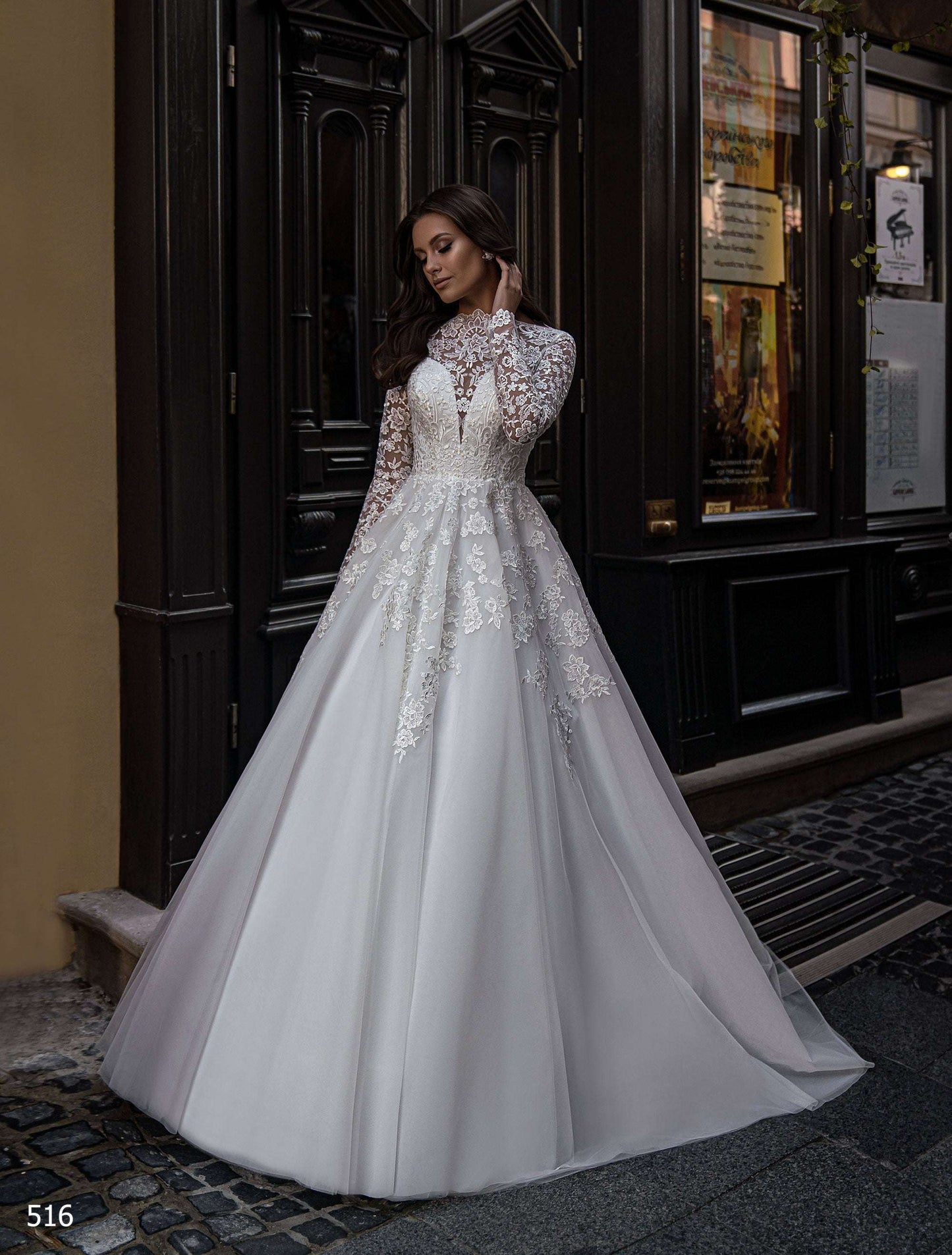 KatrinFAVORboutique-Modest lace wedding dress Fall outdoor wedding outfits