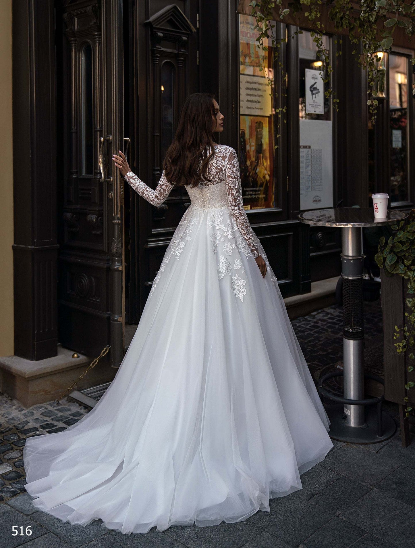 KatrinFAVORboutique-Modest lace wedding dress Fall outdoor wedding outfits