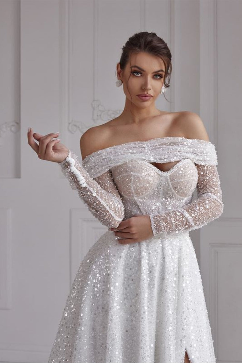 Unique 2 in 1 bustier corset wedding dress