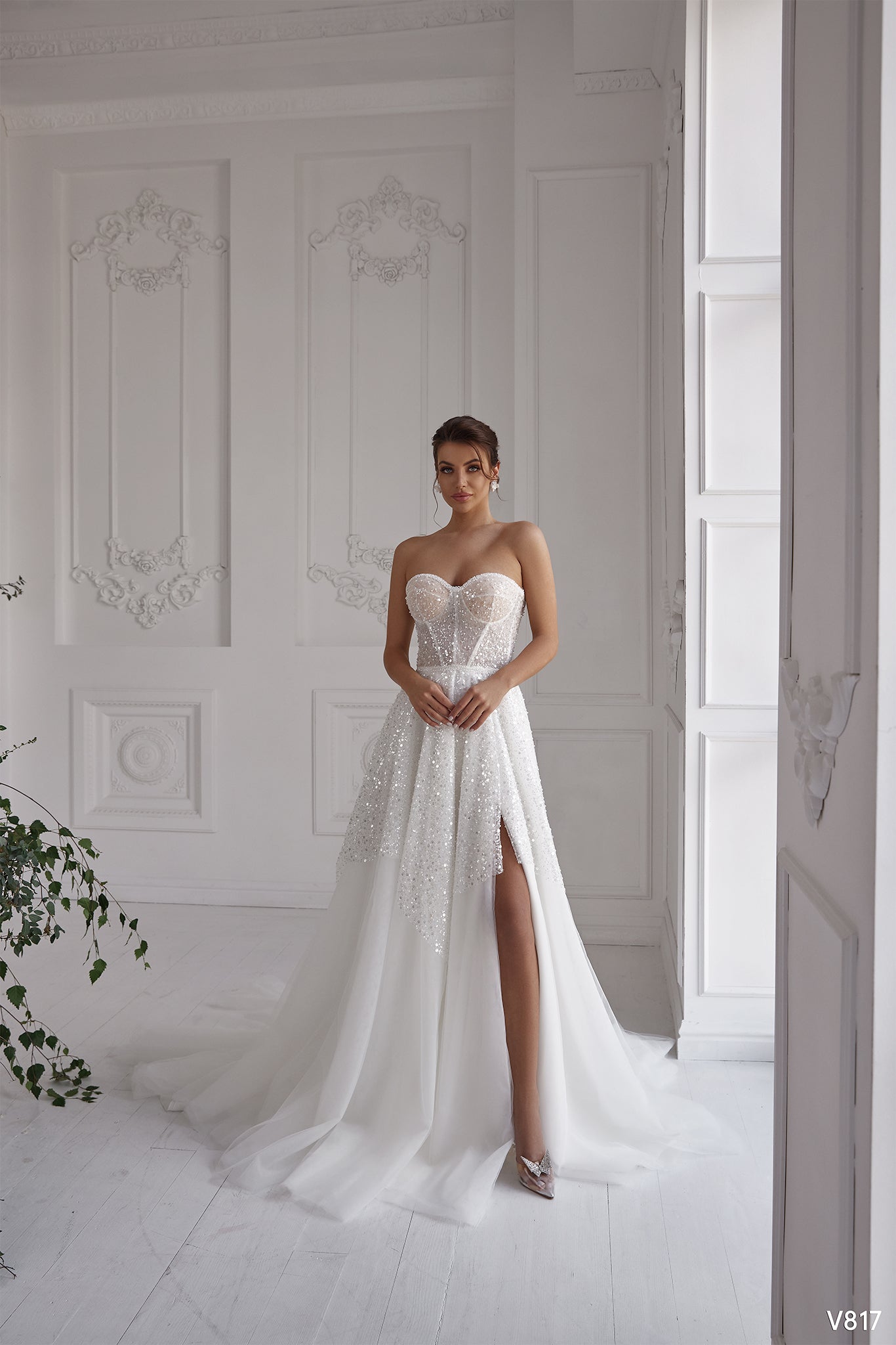 Unique 2 in 1 bustier corset wedding dress