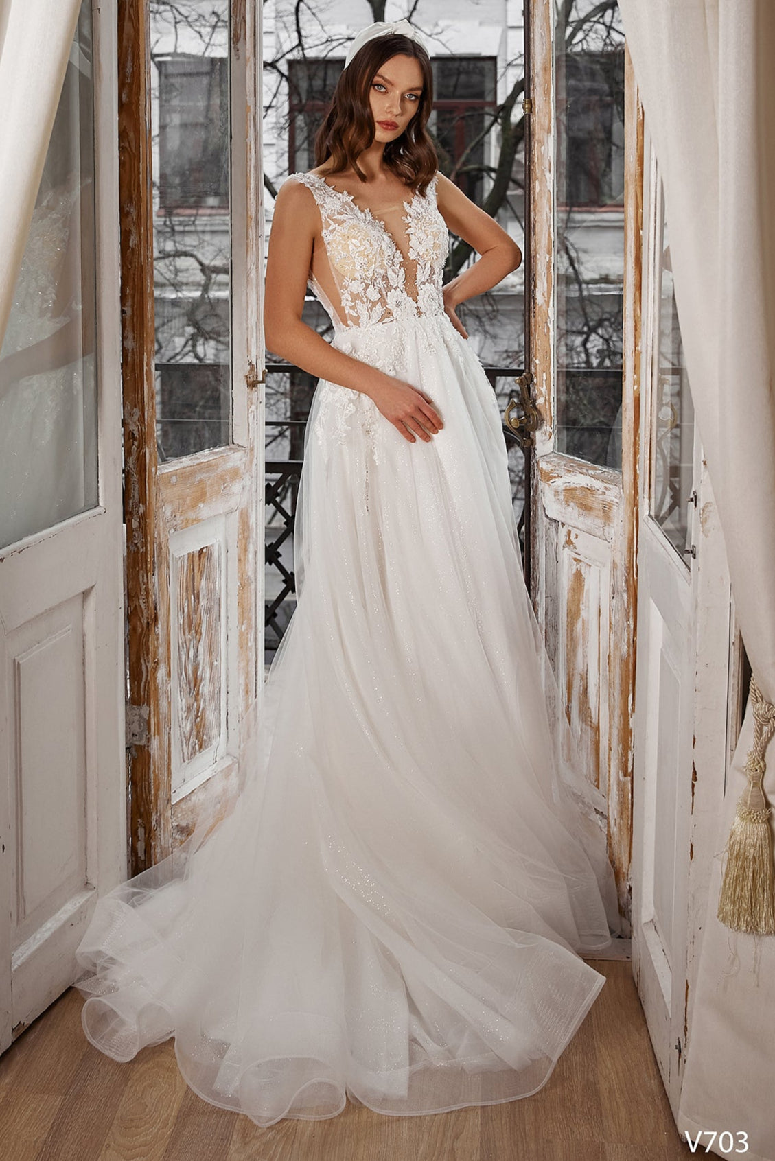sachin and babi light blue dress Top Seven Wedding Dresses with Slits - Pretty Happy Love - Wedding Blog main image 0