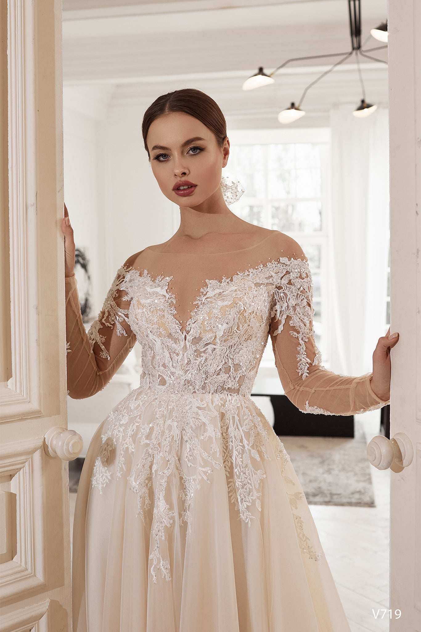Off the shoulder rustic wedding dress