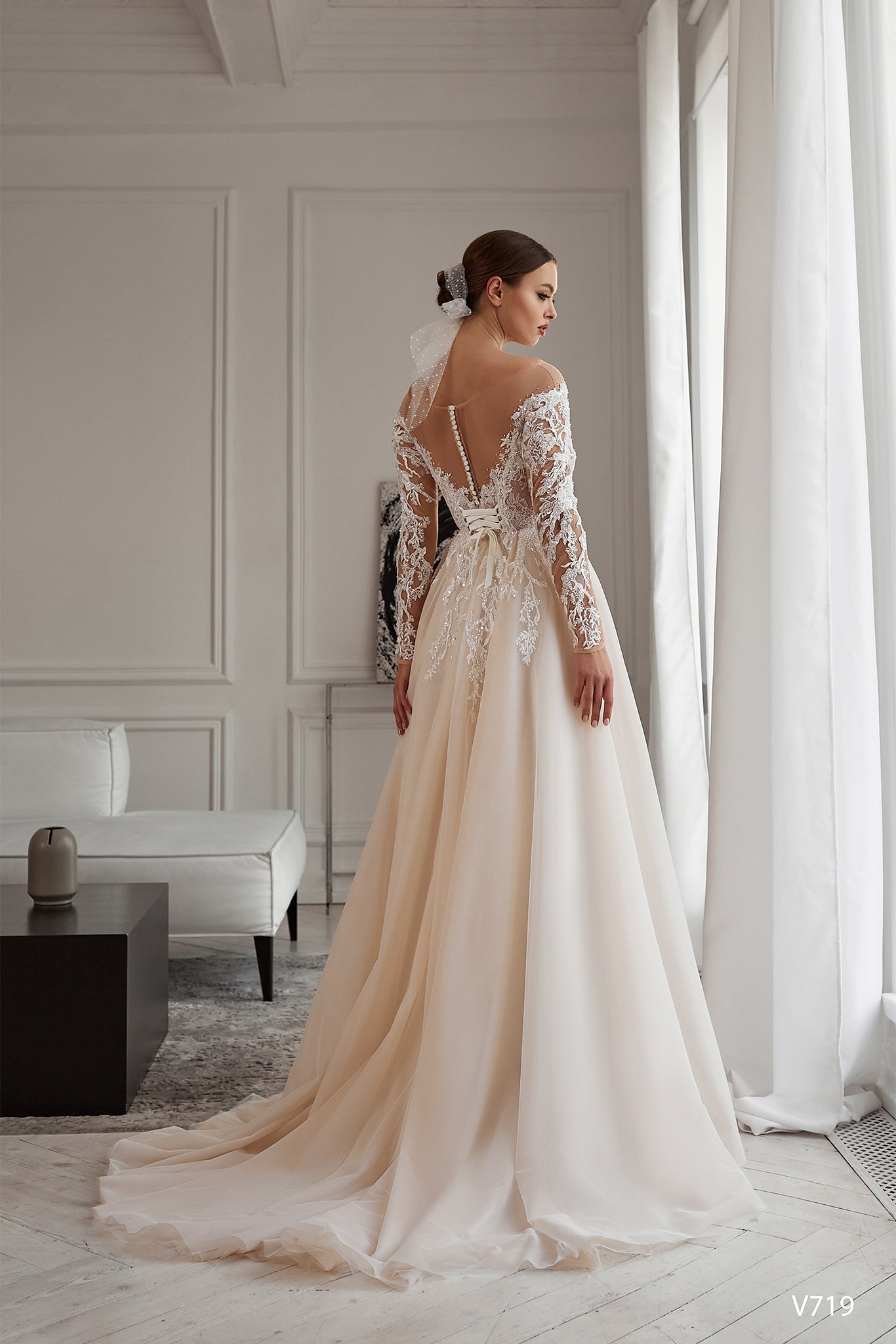 Off the shoulder rustic wedding dress