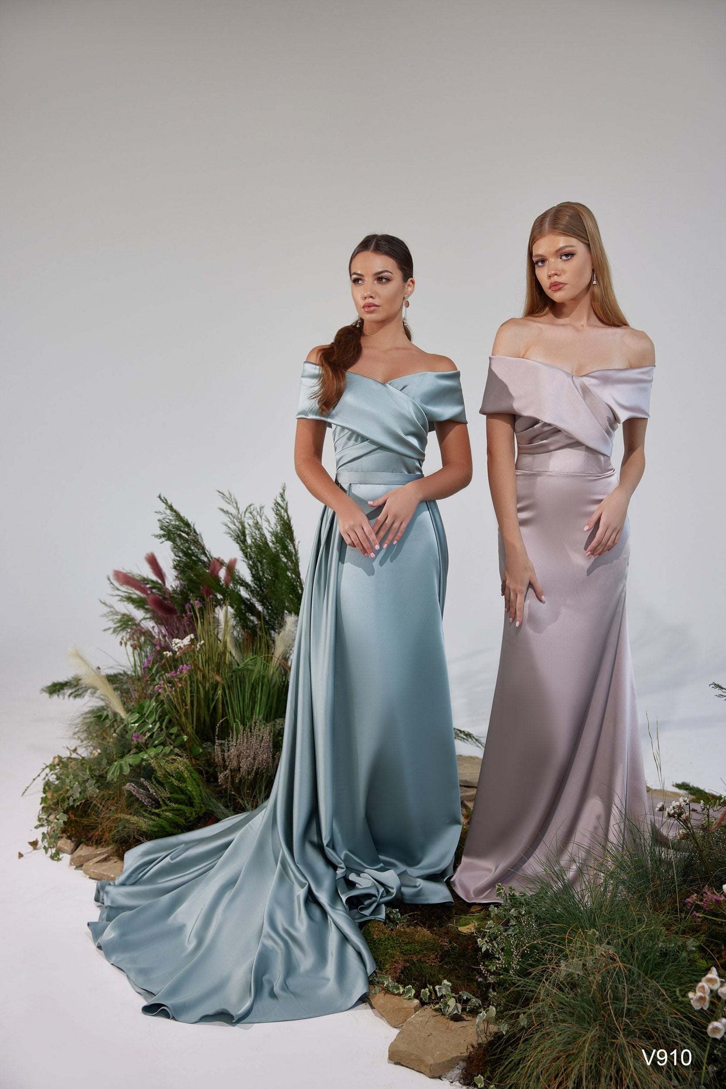 KatrinFAVORboutique-Off the shoulder satin trumpet gown Styles of dresses