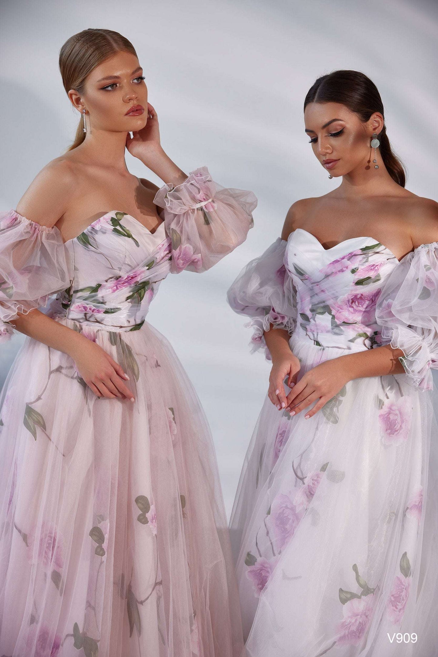 KatrinFAVORboutique-Floral organza gown Pink and white sweet 16 dresses
