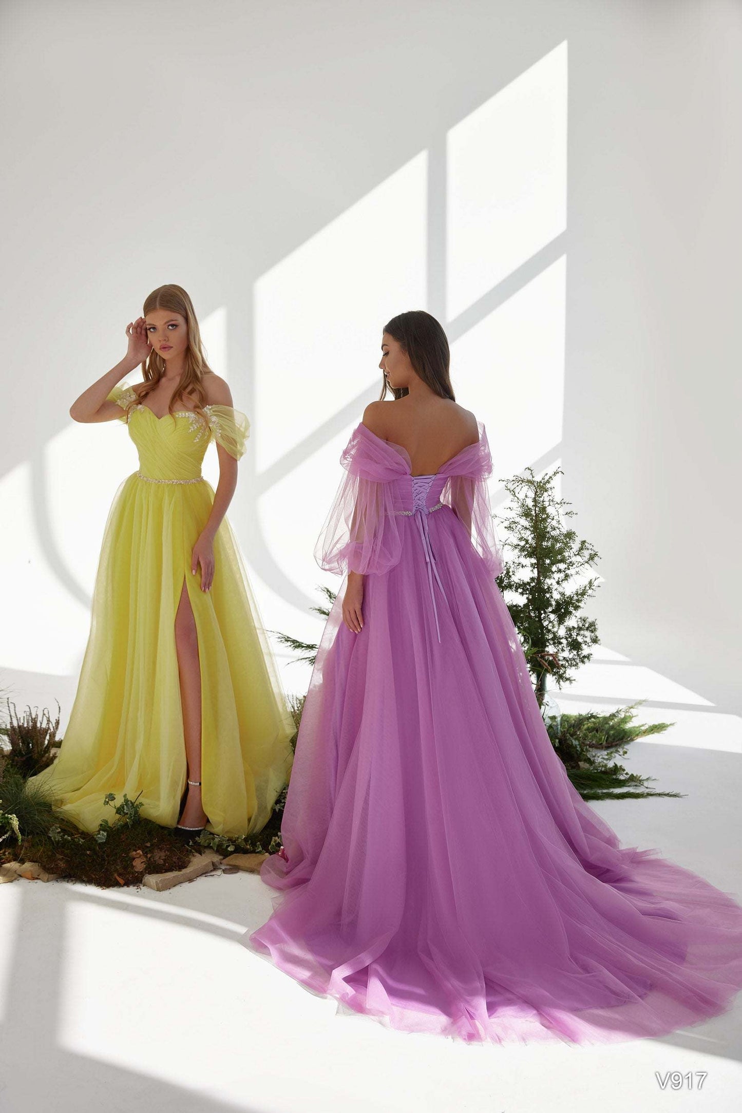 KatrinFAVORboutique-Formal off the shoulder dress with sleeves Gala wear