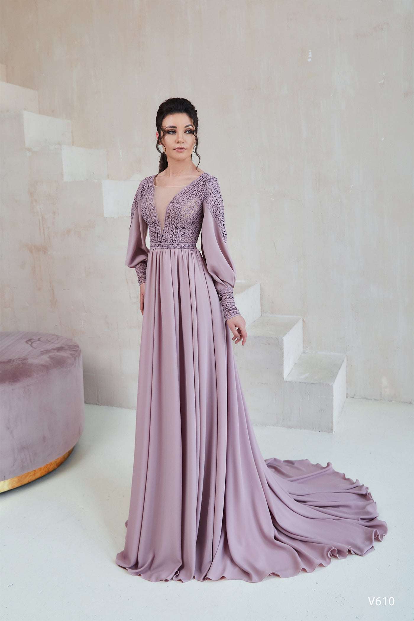 KatrinFAVORboutique-Long sleeve A line dress formal Dressy boho outfits