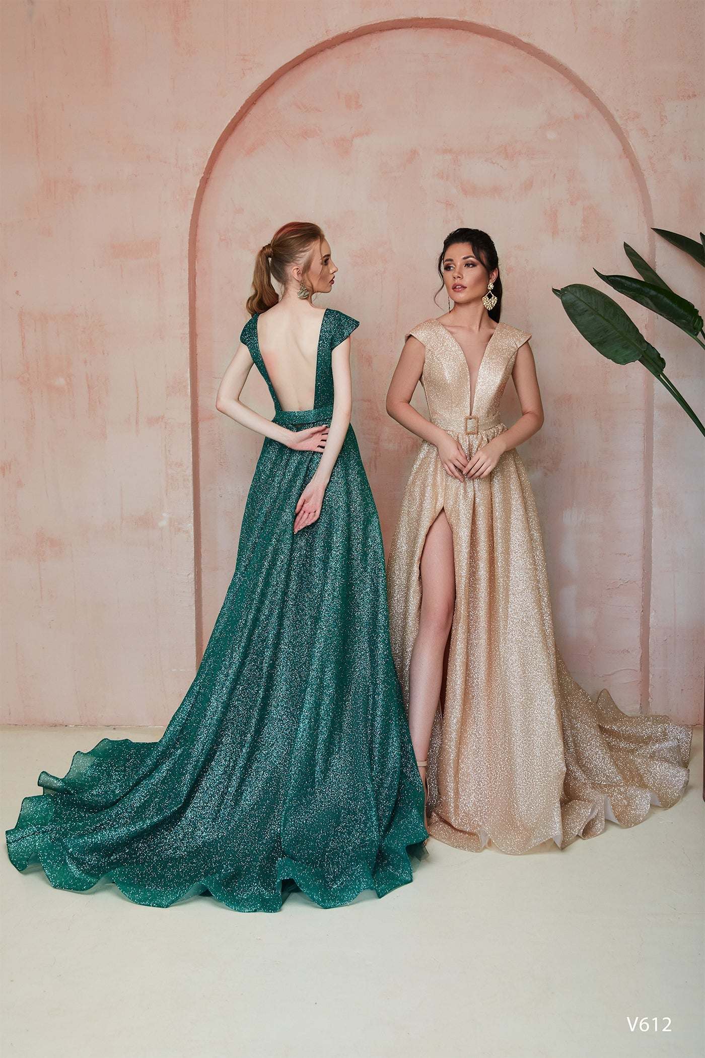Gala dress open back | Long party dresses with slits