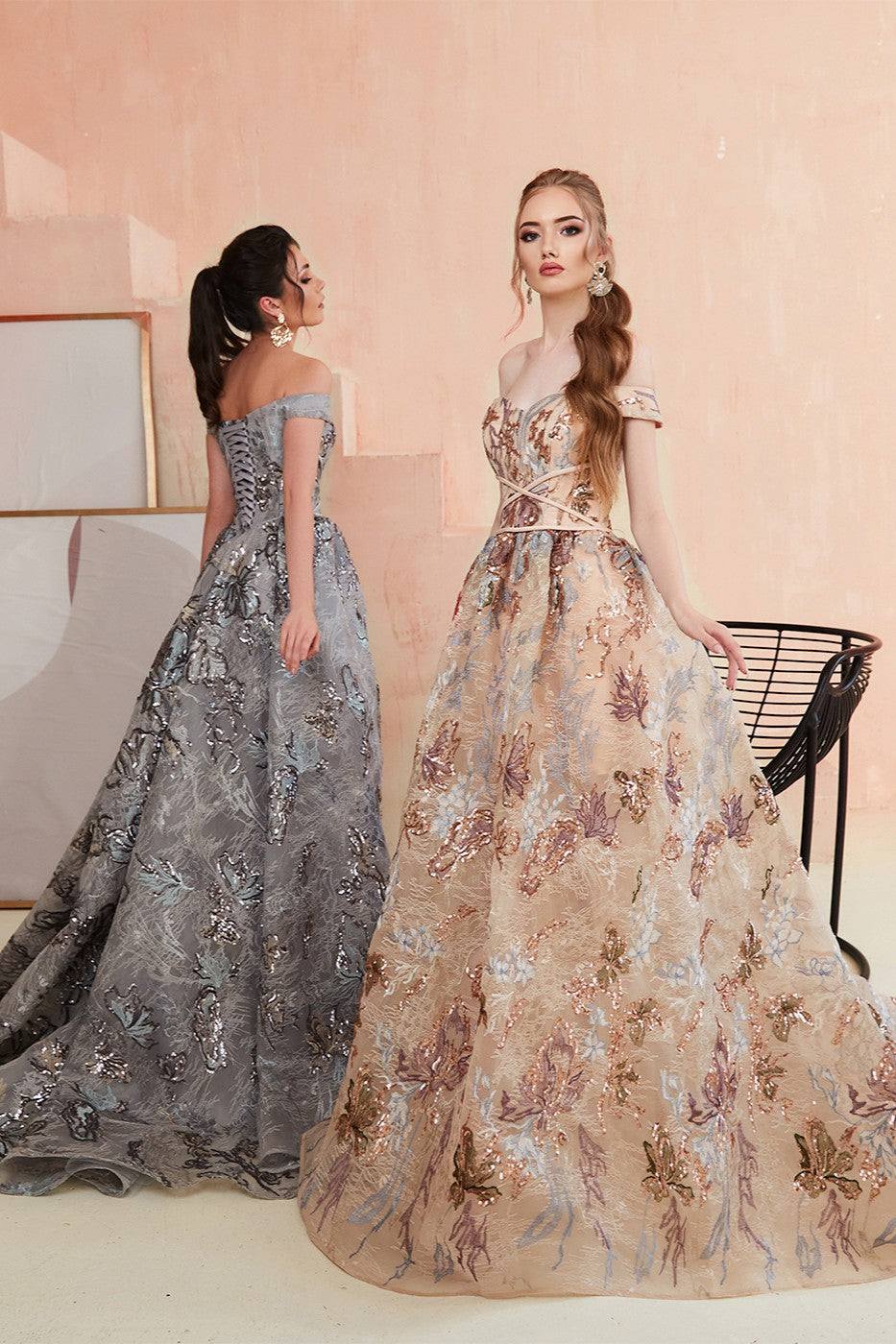 KatrinFAVORboutique-Black tie ball gown Dresses for fall engagement photos