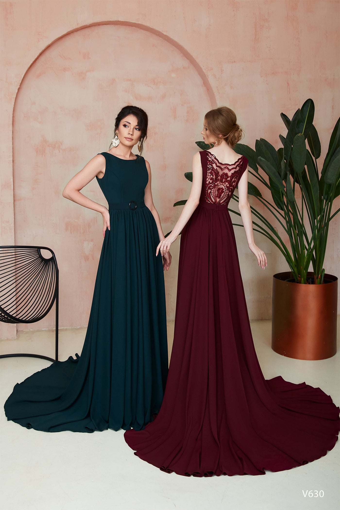 Lace Back Formal Dress | Classy and Elegant Dresses | KatrinFAVOR Burgundy / 4