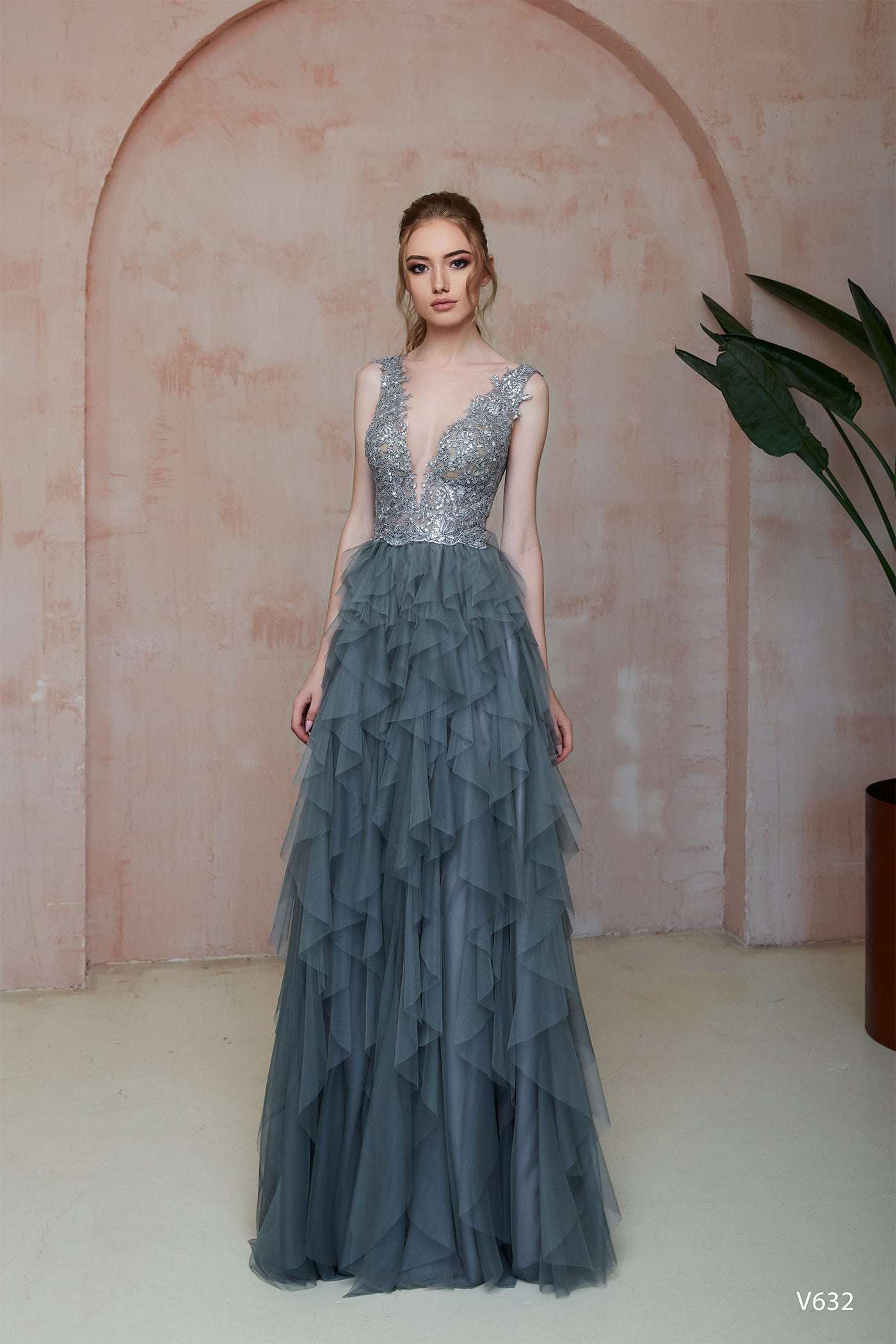 KatrinFAVORboutique-Tiered ruffle gown Met gala inspired dresses for sale