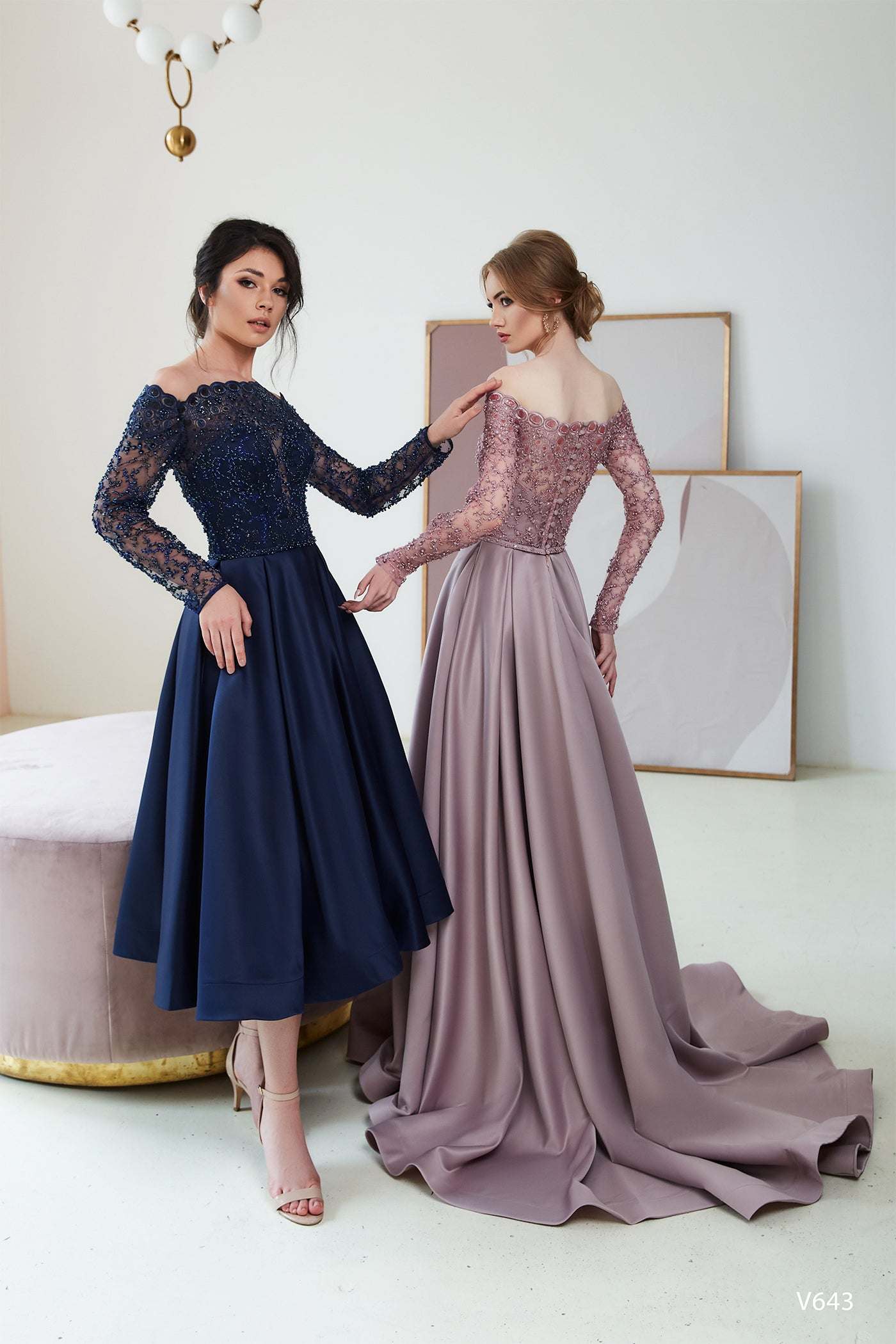 KatrinFAVORboutique-Off the shoulder high slit dress Autumn formal dresses