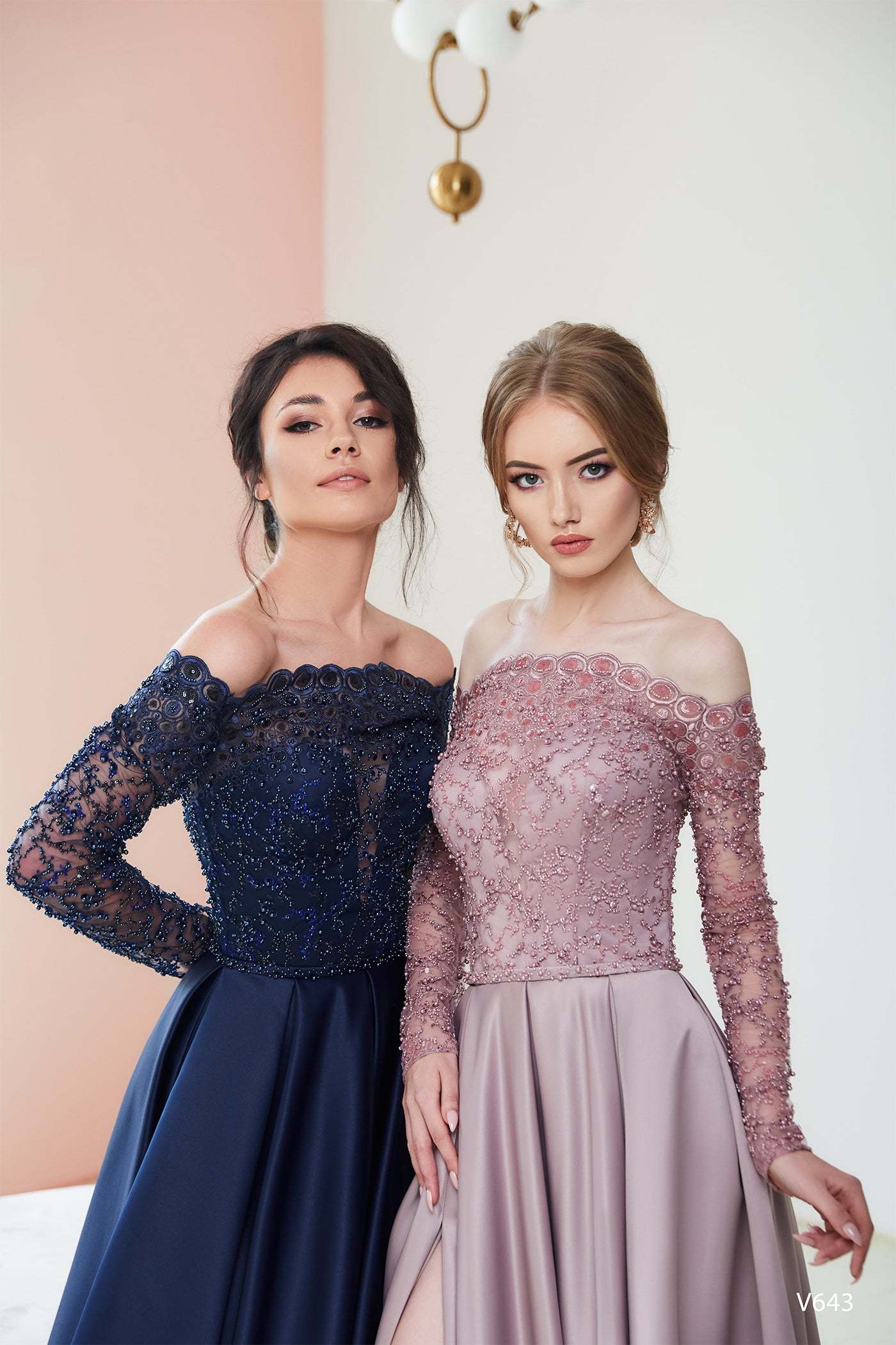 KatrinFAVORboutique-Off the shoulder high slit dress Autumn formal dresses