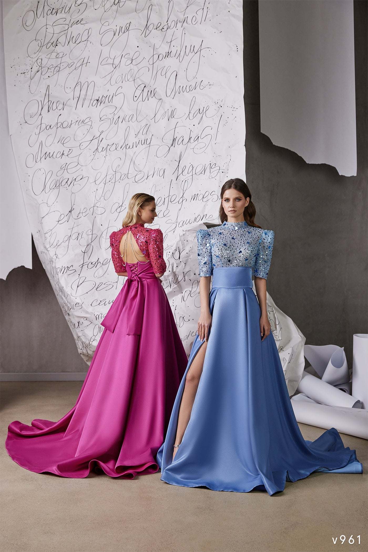 Mirror embellished dress | Extravagant gala dresses | KatrinFAVOR 4 US / Blue Mirror embellished dress | Extravagant gala dresses | KatrinFAVOR 4 US / Blue