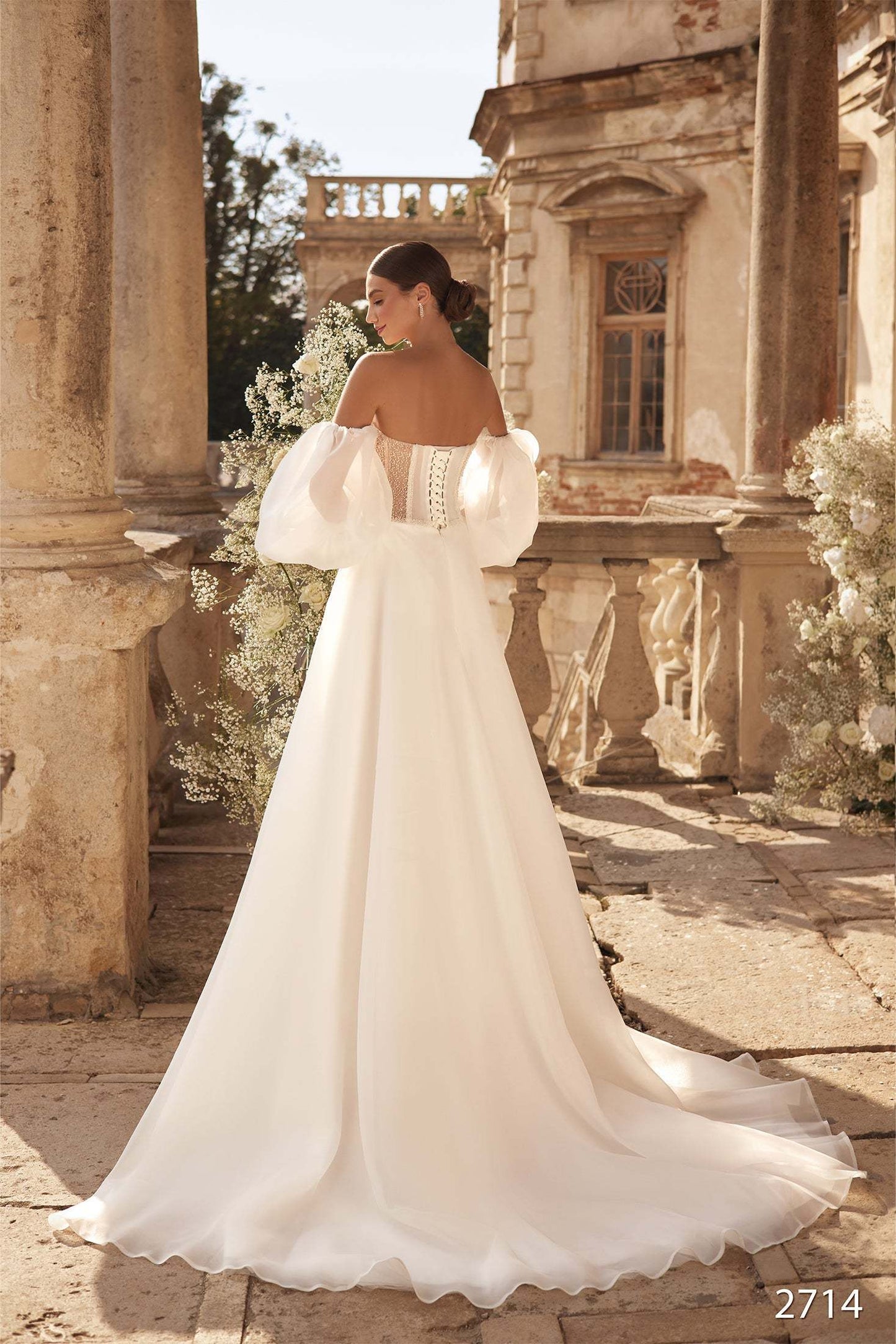 KatrinFAVORboutique-Organza wedding dress Wedding dress detached sleeves