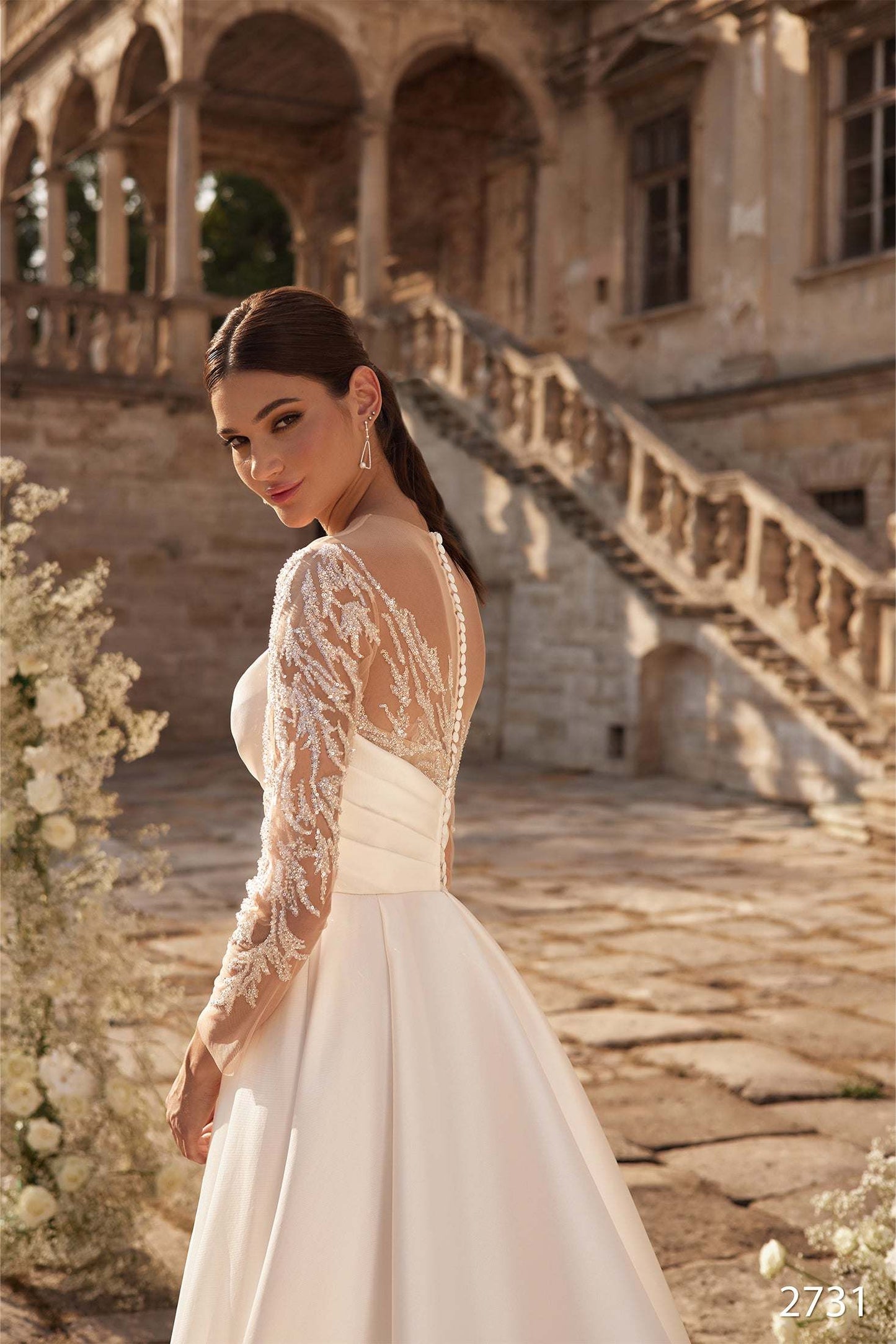 KatrinFAVORboutique-Satin and lace wedding dress Most unique wedding gowns