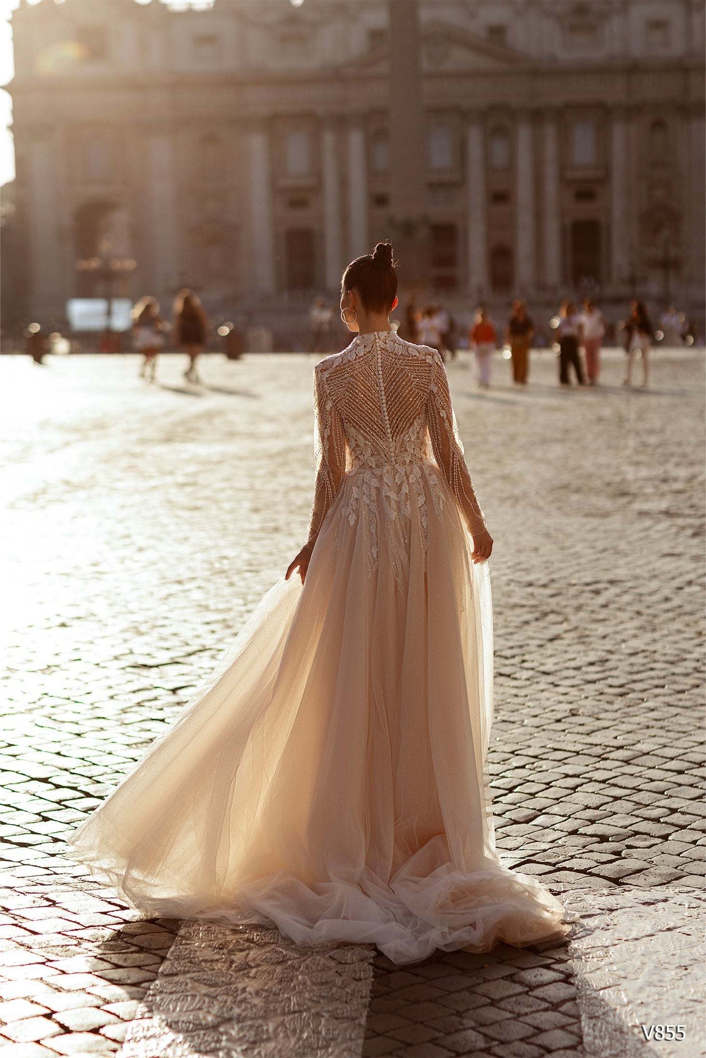KatrinFAVORboutique-High neck fit and flare wedding dress Wedding attires
