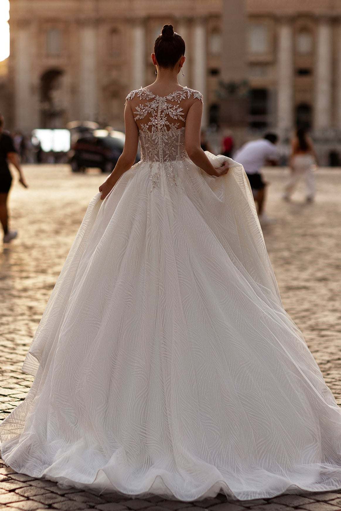 KatrinFAVORboutique-Illusion lace back wedding dress Cream wedding dresses