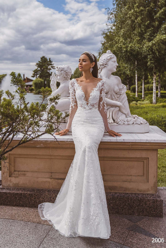 KatrinFAVORboutique-Lace trumpet wedding dress Wedding gowns with sleeves