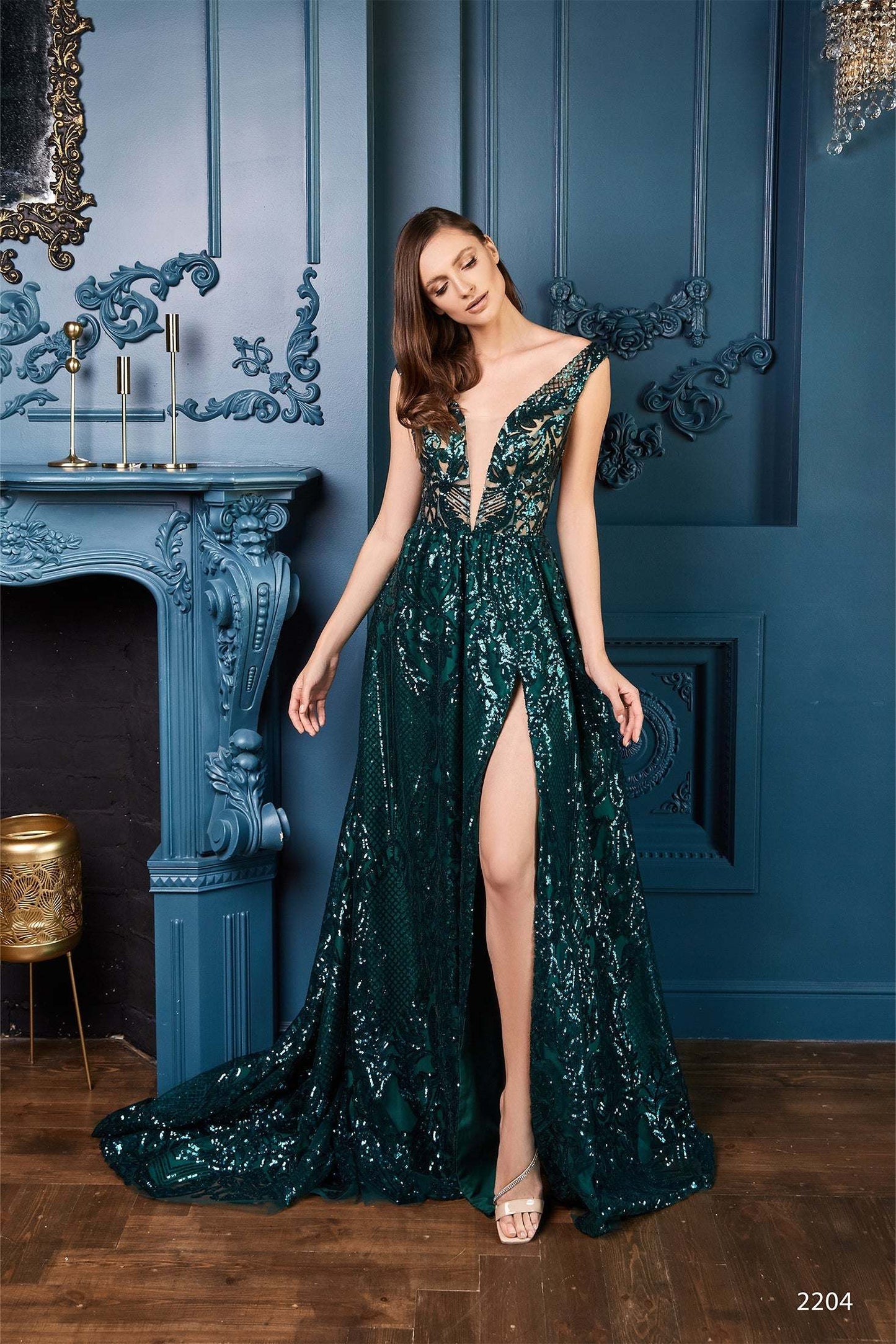 KatrinFAVORboutique-Emerald prom dress Christmas party dresses for women