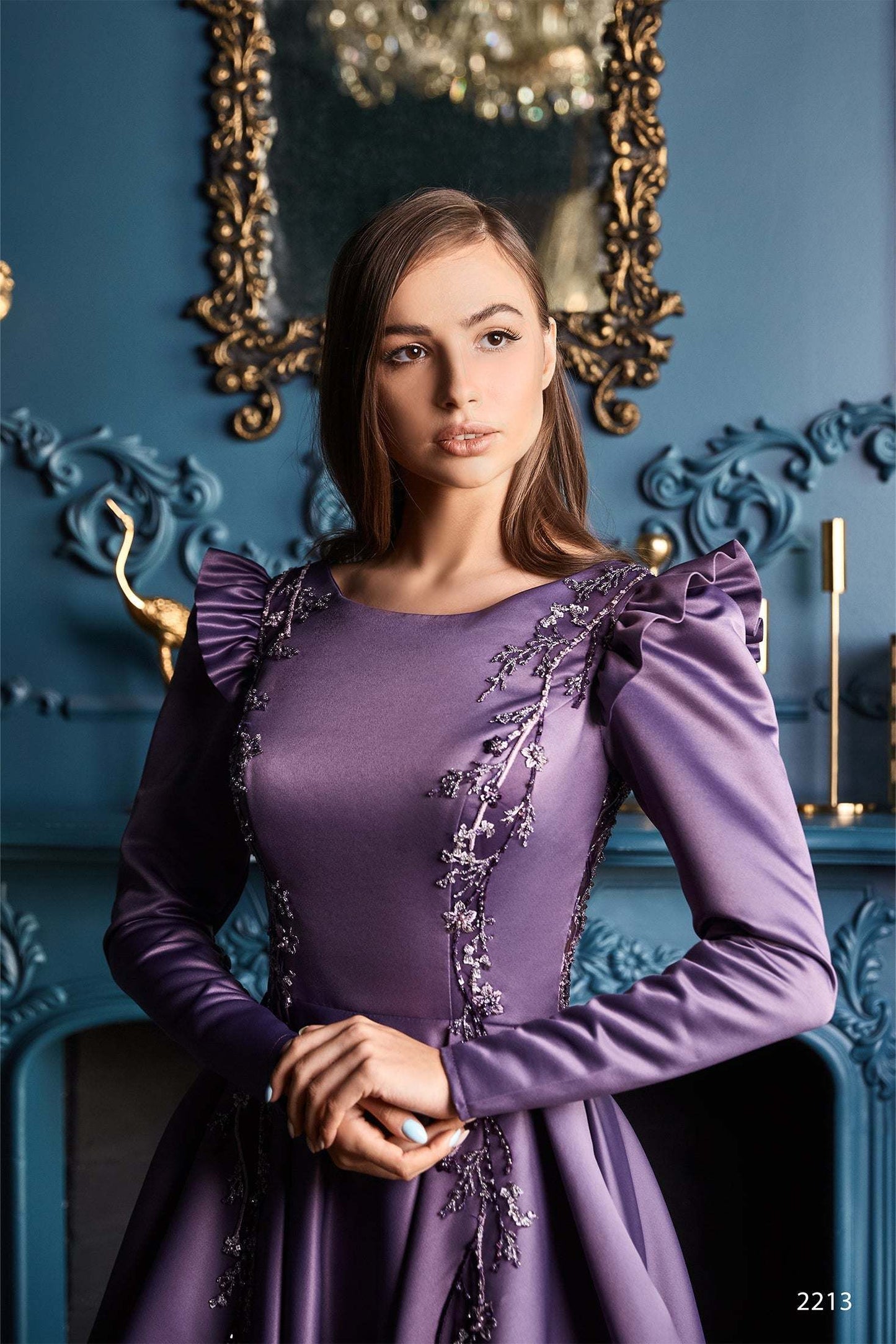 KatrinFAVORboutique-Lace back formal dress Long sleeve long formal gowns