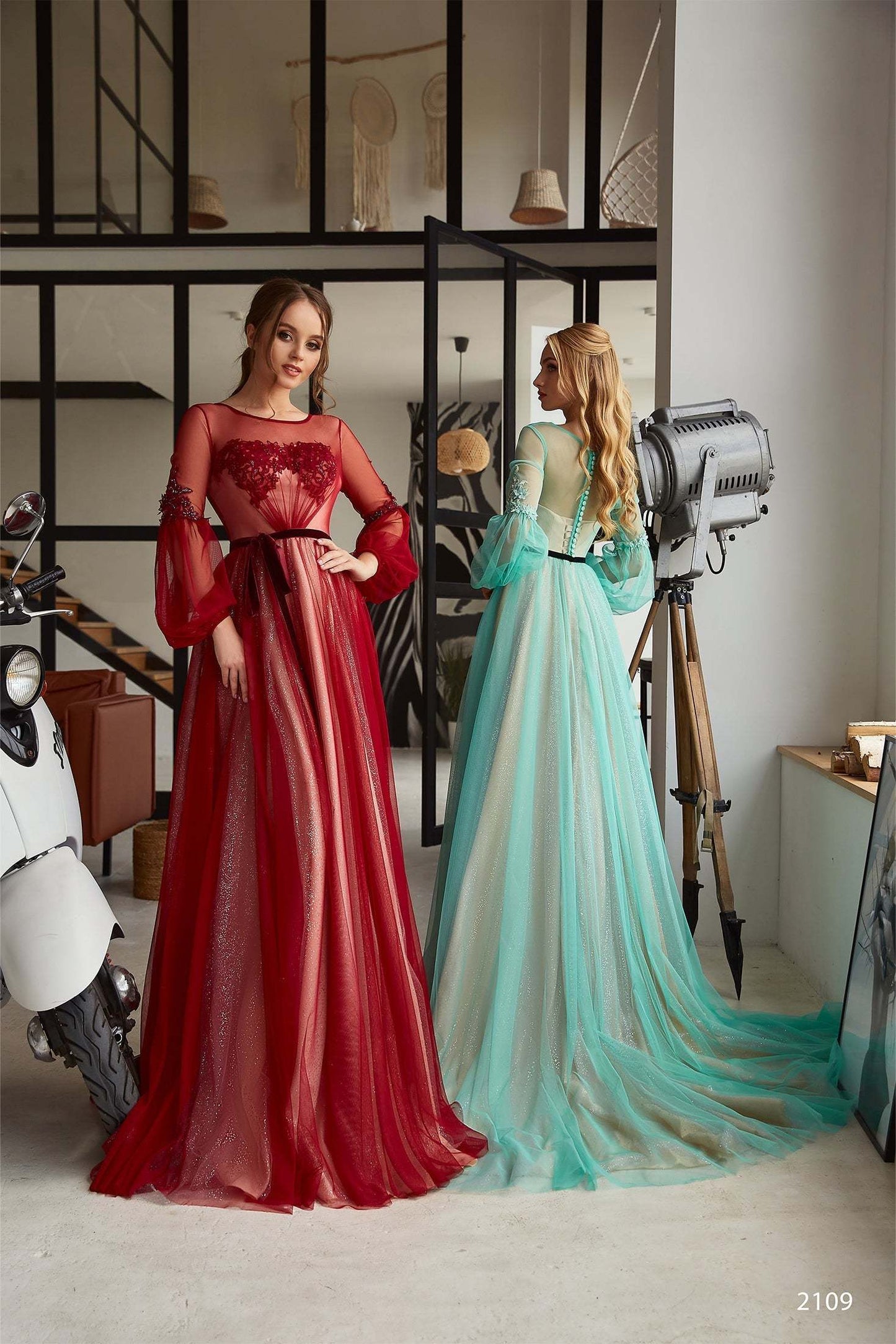 KatrinFAVORboutique-Sparkly gown with sleeves Formal evening gowns online