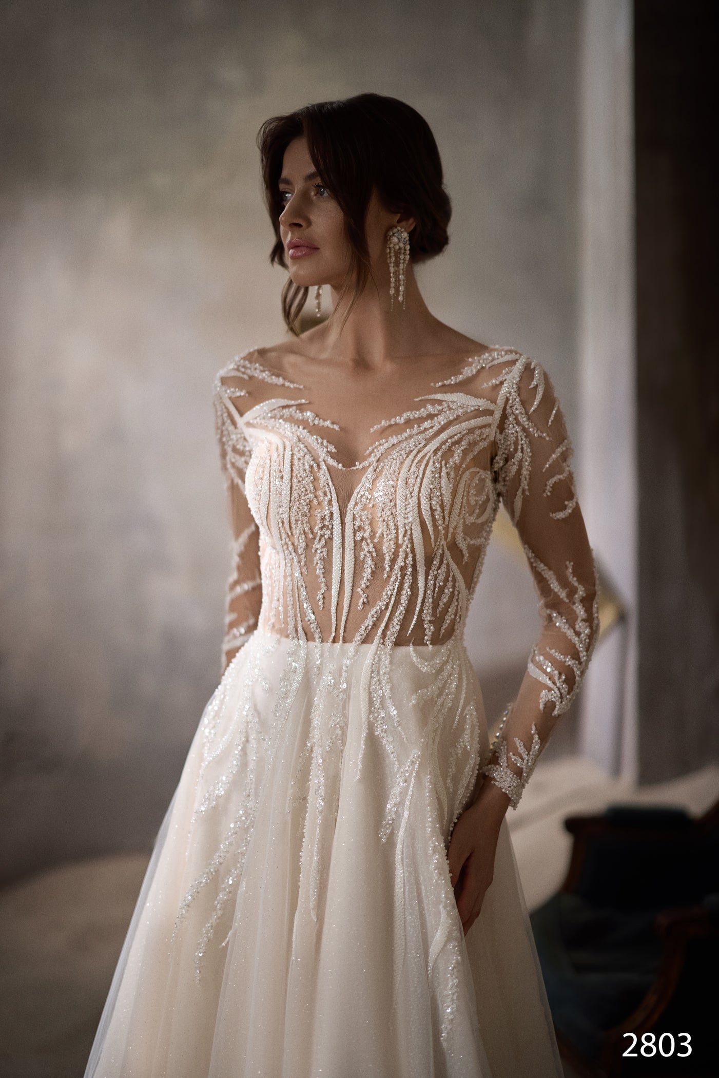 KatrinFAVORboutique-Cream color wedding gown Flowy tulle wedding dress