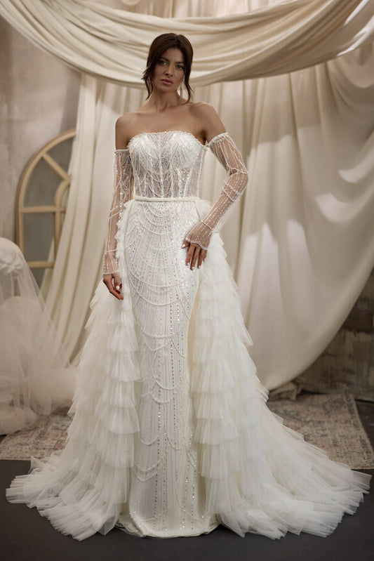 Corset fitted wedding dress | Convertible bridal dress | KatrinFAVOR