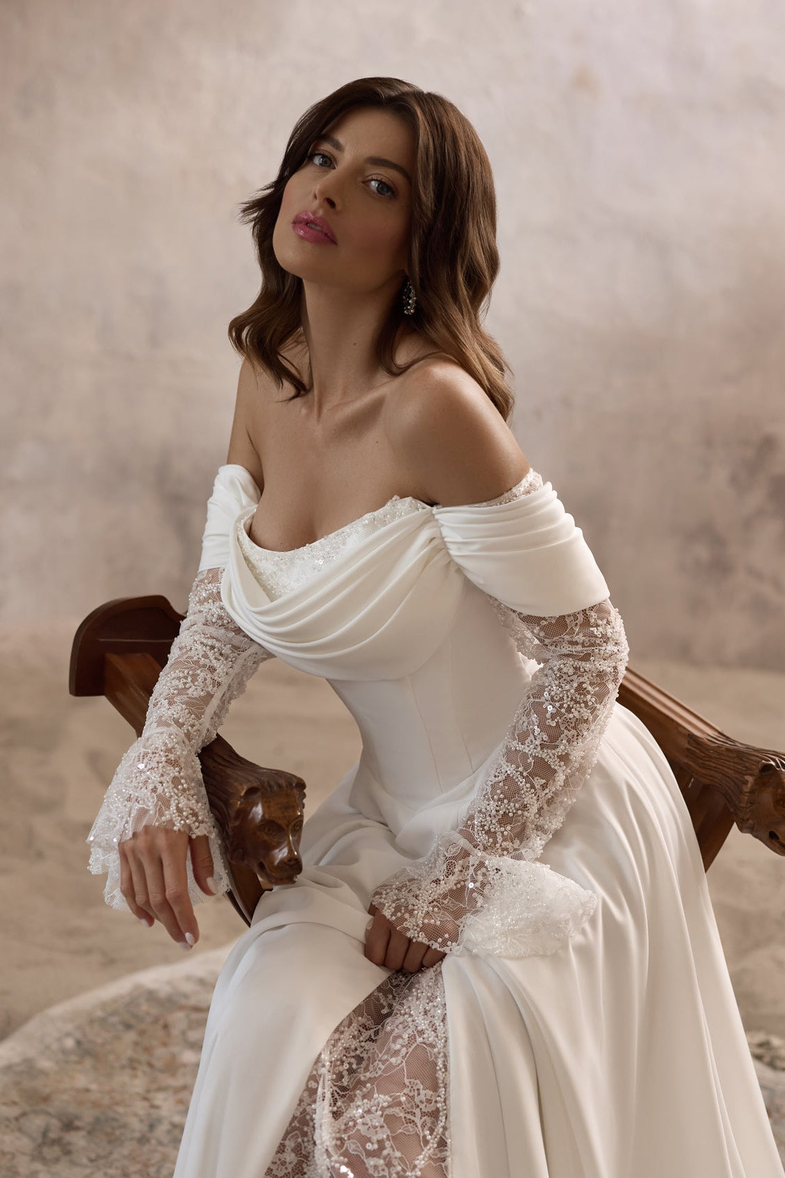 off the shoulder romantic dress Romantic off shoulder wedding dress | New wedding gowns